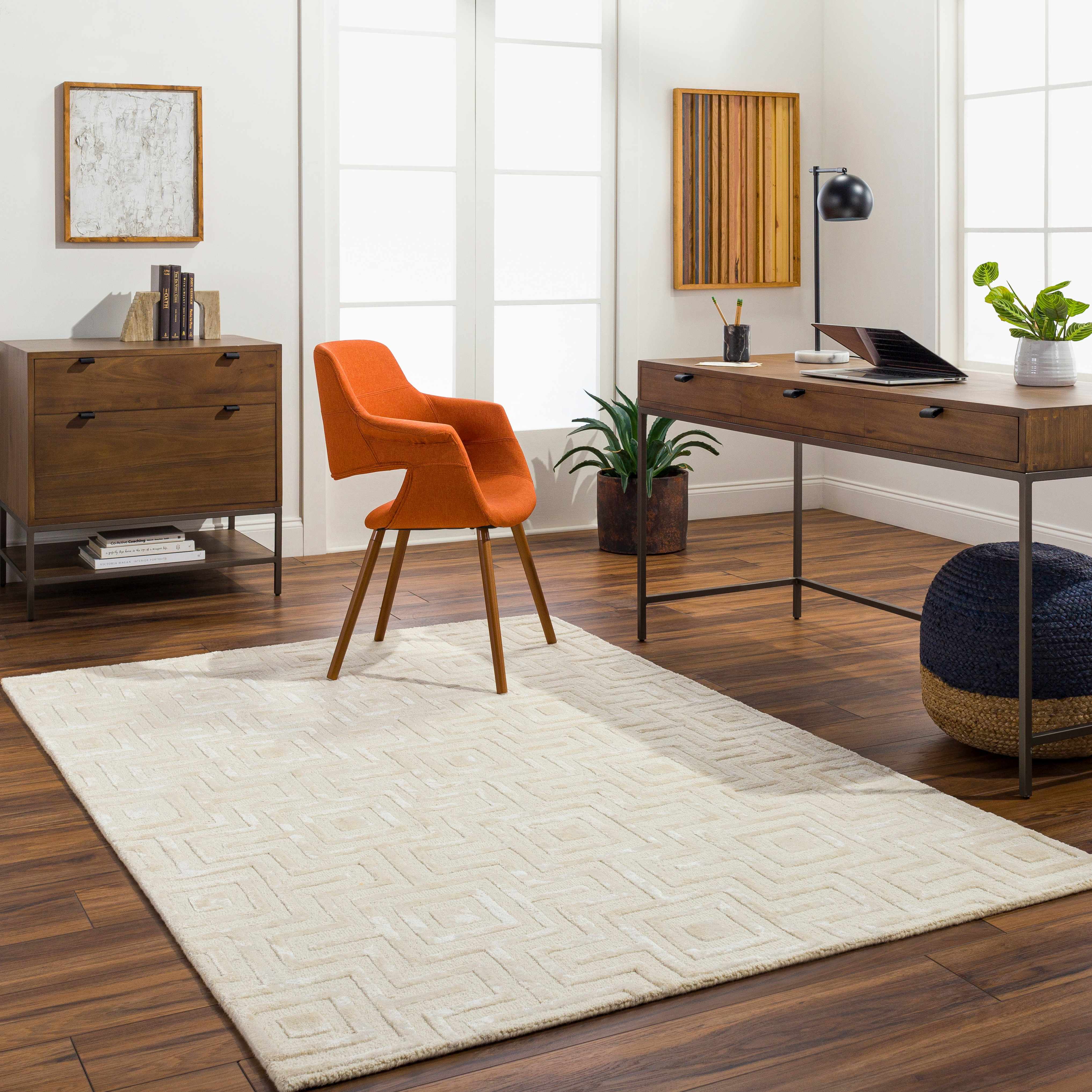Fynn 5' x 7'6in Wool Area Rug - Hauteloom