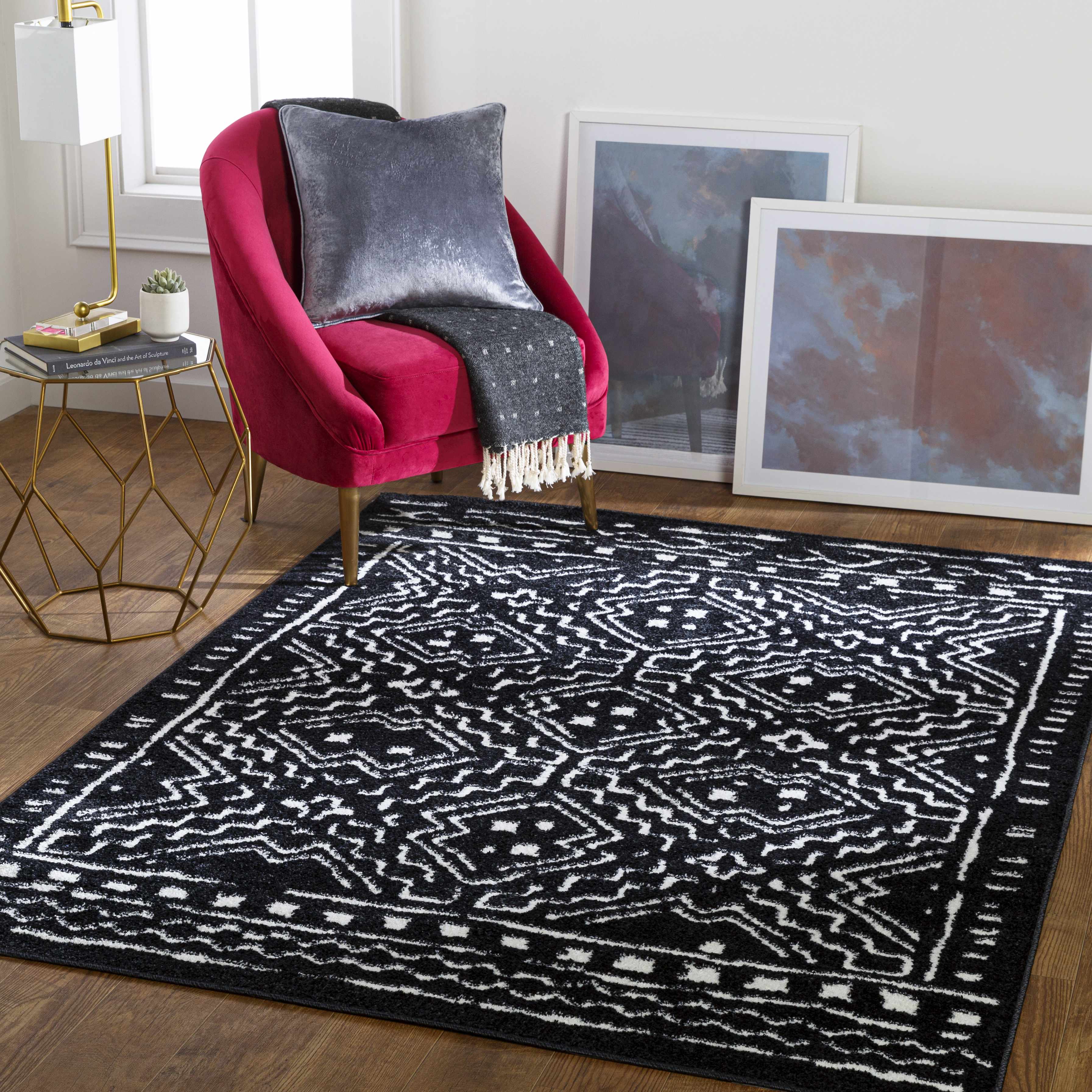 Pucklechurch 5'3in x 7' Modern Farmhouse Moroccan Area Rug - Hauteloom