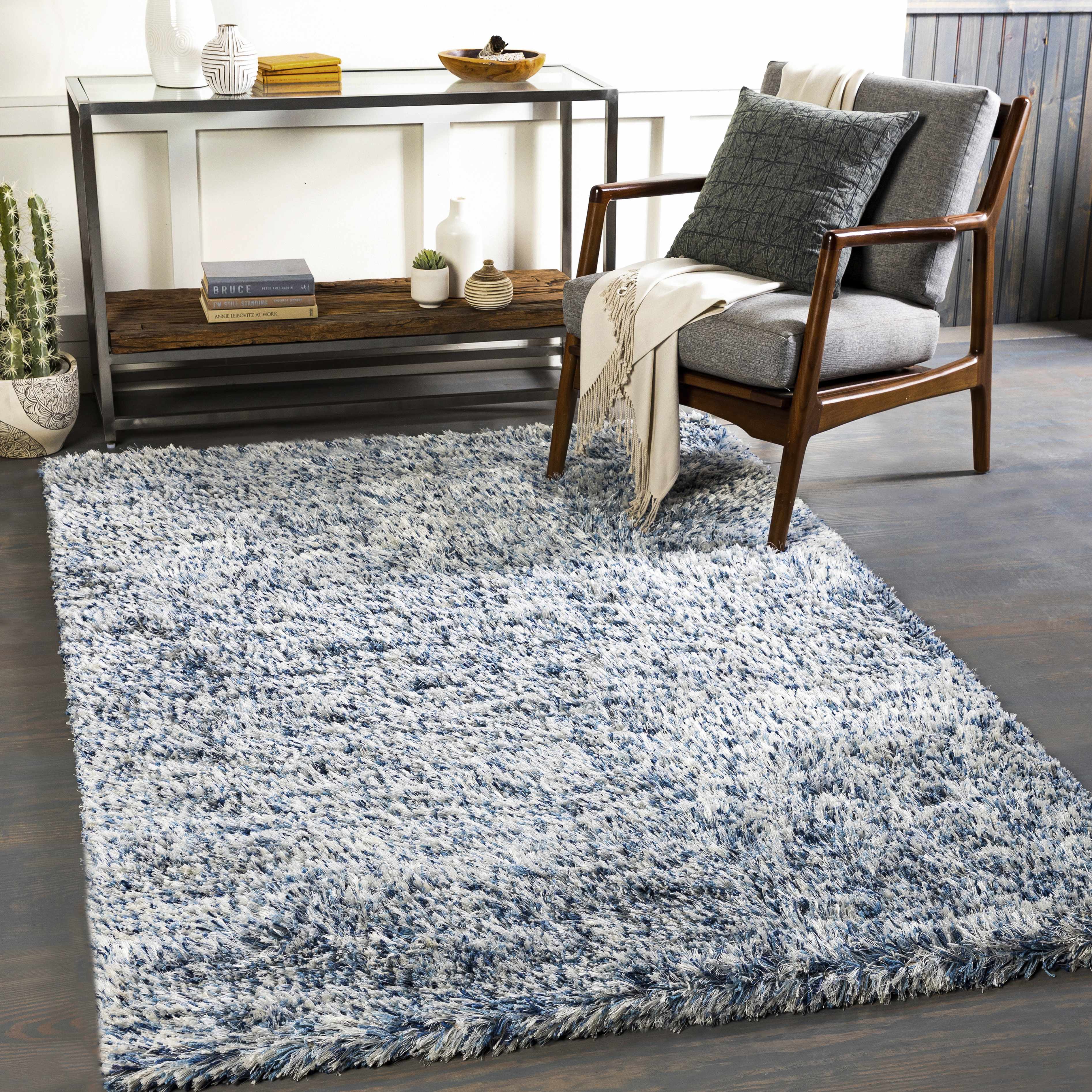 Tinambacan 2'6in x 8' Modern Shag Solid Plush Runner - Hauteloom