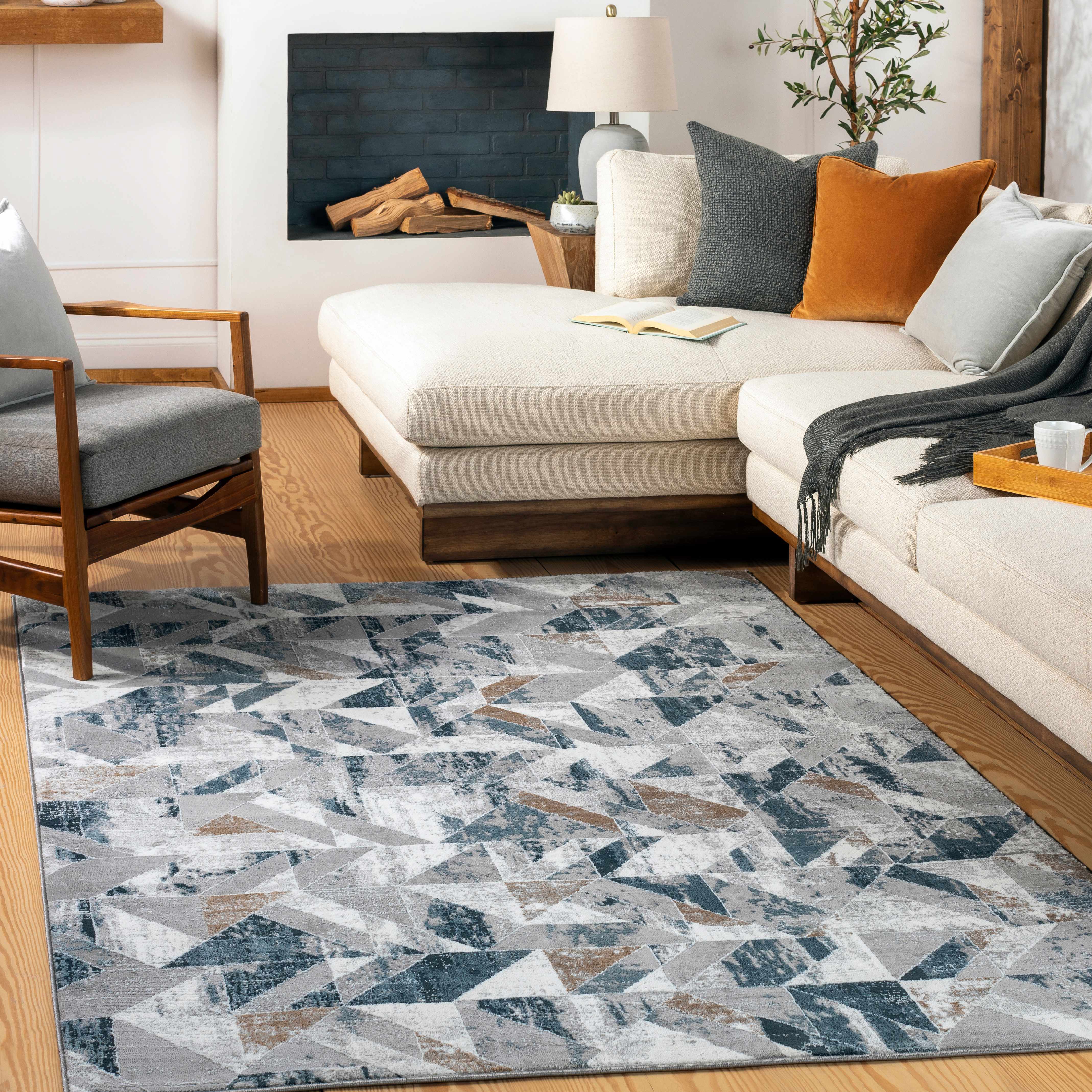 Tarragona 6'7in x 9' Modern Contemporary Bohemian Abstract Area Rug - Hauteloom