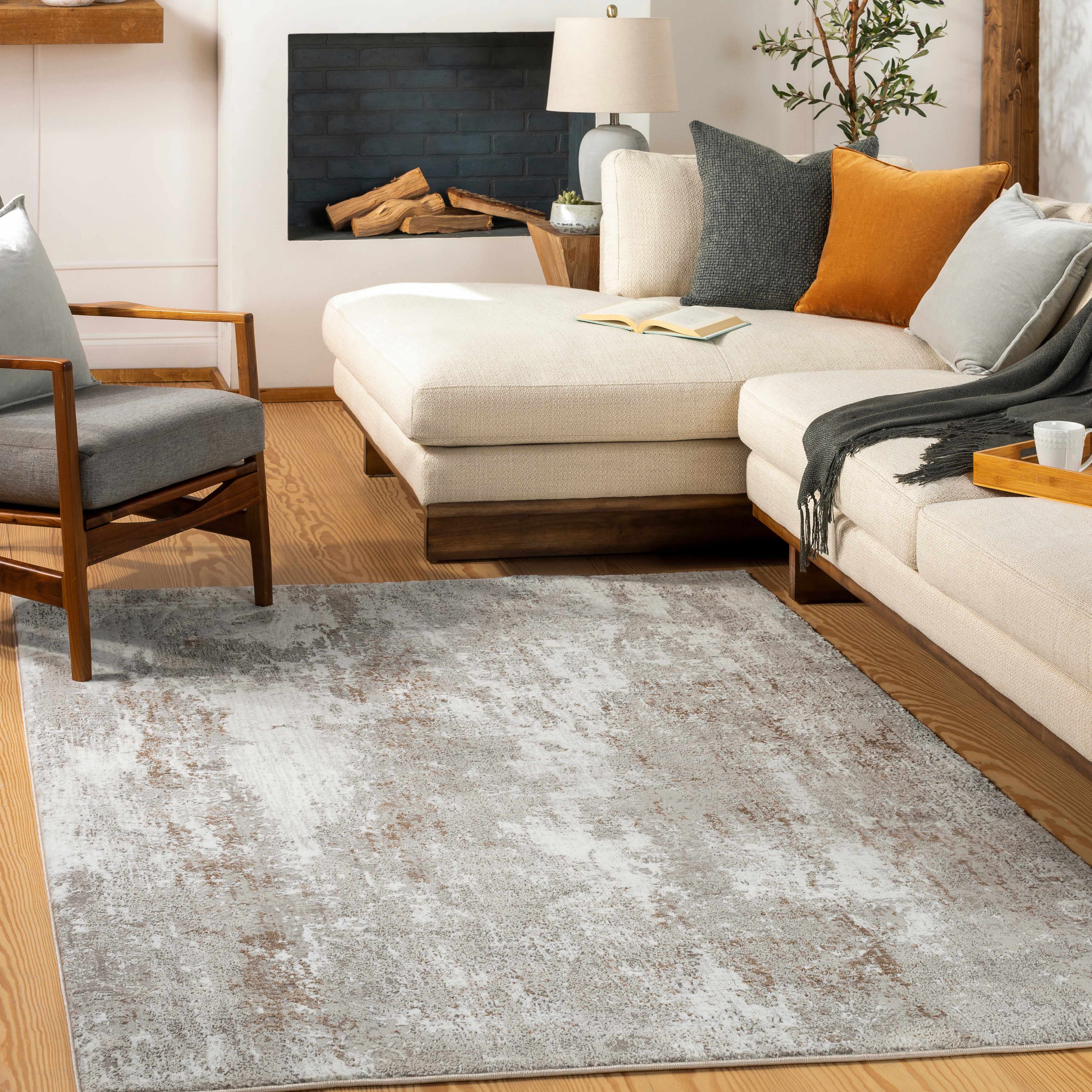 Binabaan 6'7in x 9' Modern Contemporary Bohemian Abstract Area Rug - Hauteloom