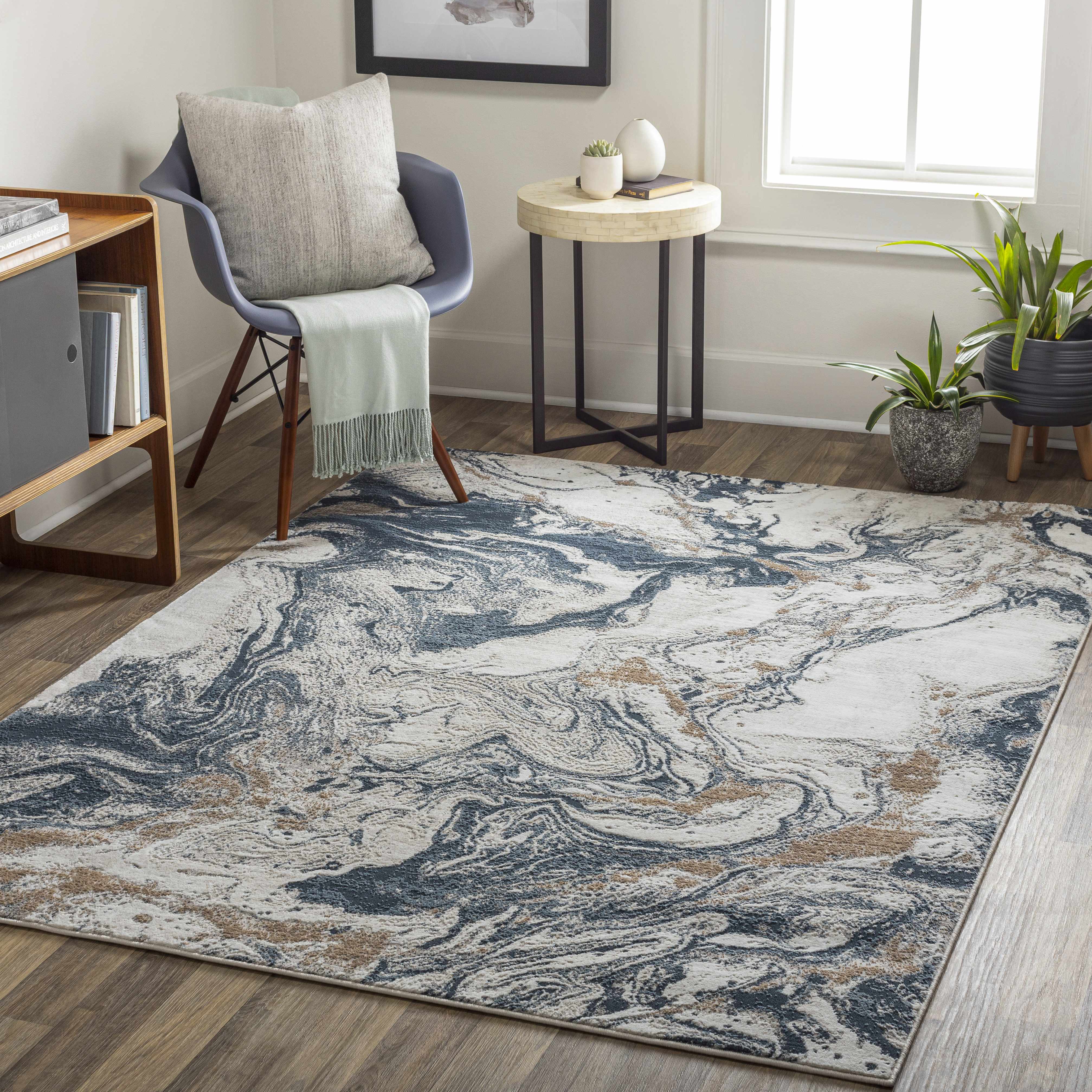 Binday 6'7in x 9' Modern Contemporary Bohemian Abstract Area Rug - Hauteloom