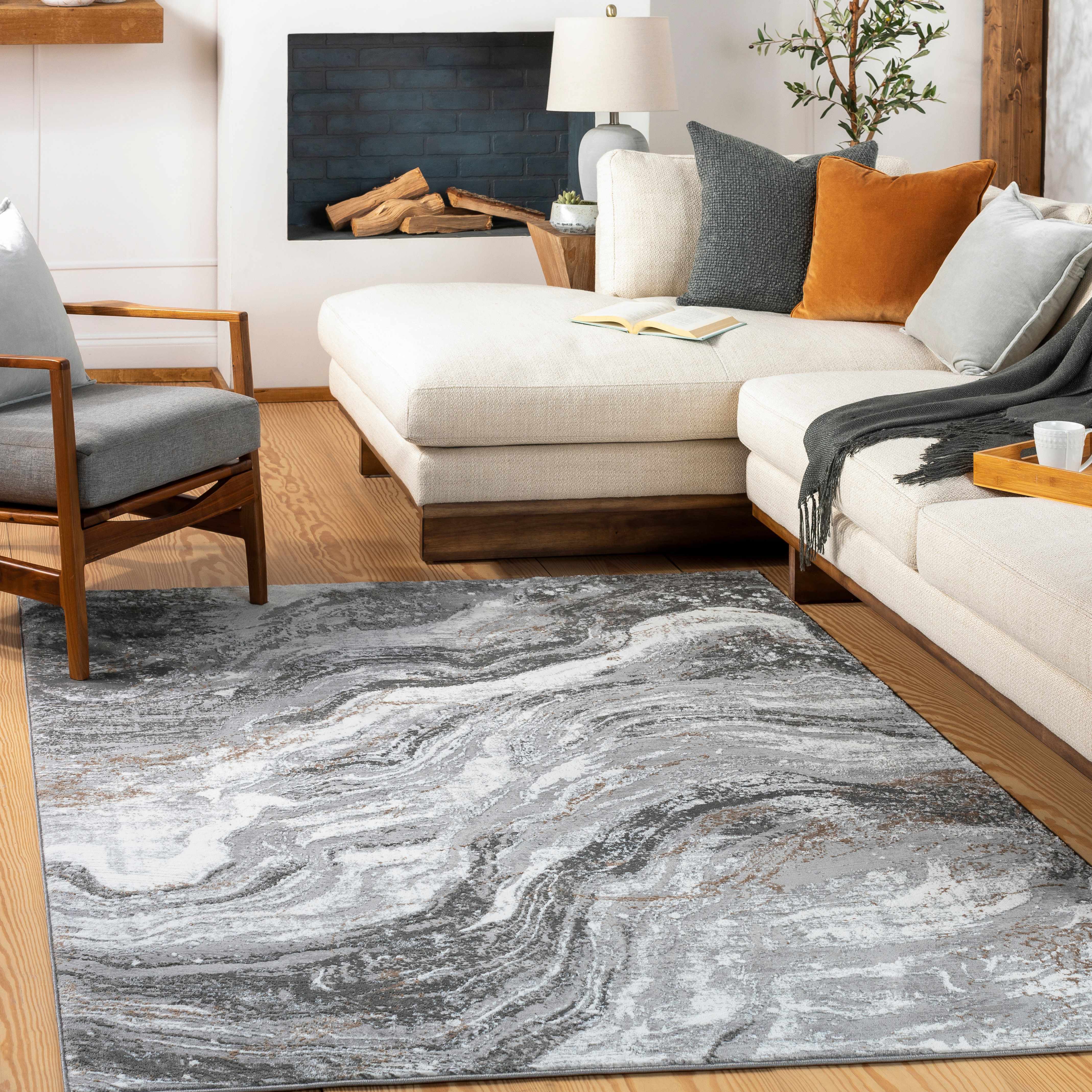 Cogtong 5'3in x 7' Modern Contemporary Bohemian Abstract Area Rug - Hauteloom