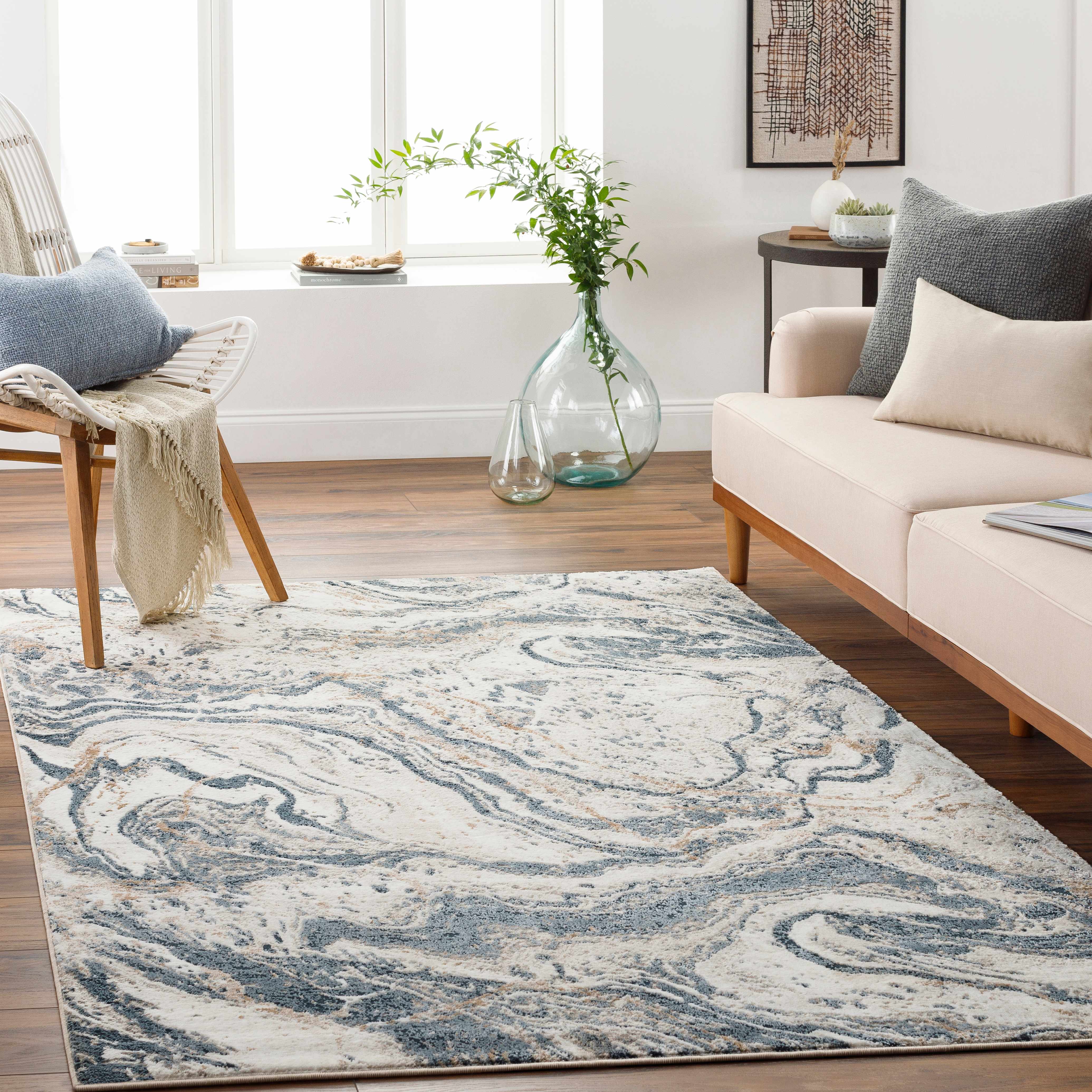 Telbang 6'7in x 9' Modern Contemporary Bohemian Abstract Area Rug - Hauteloom