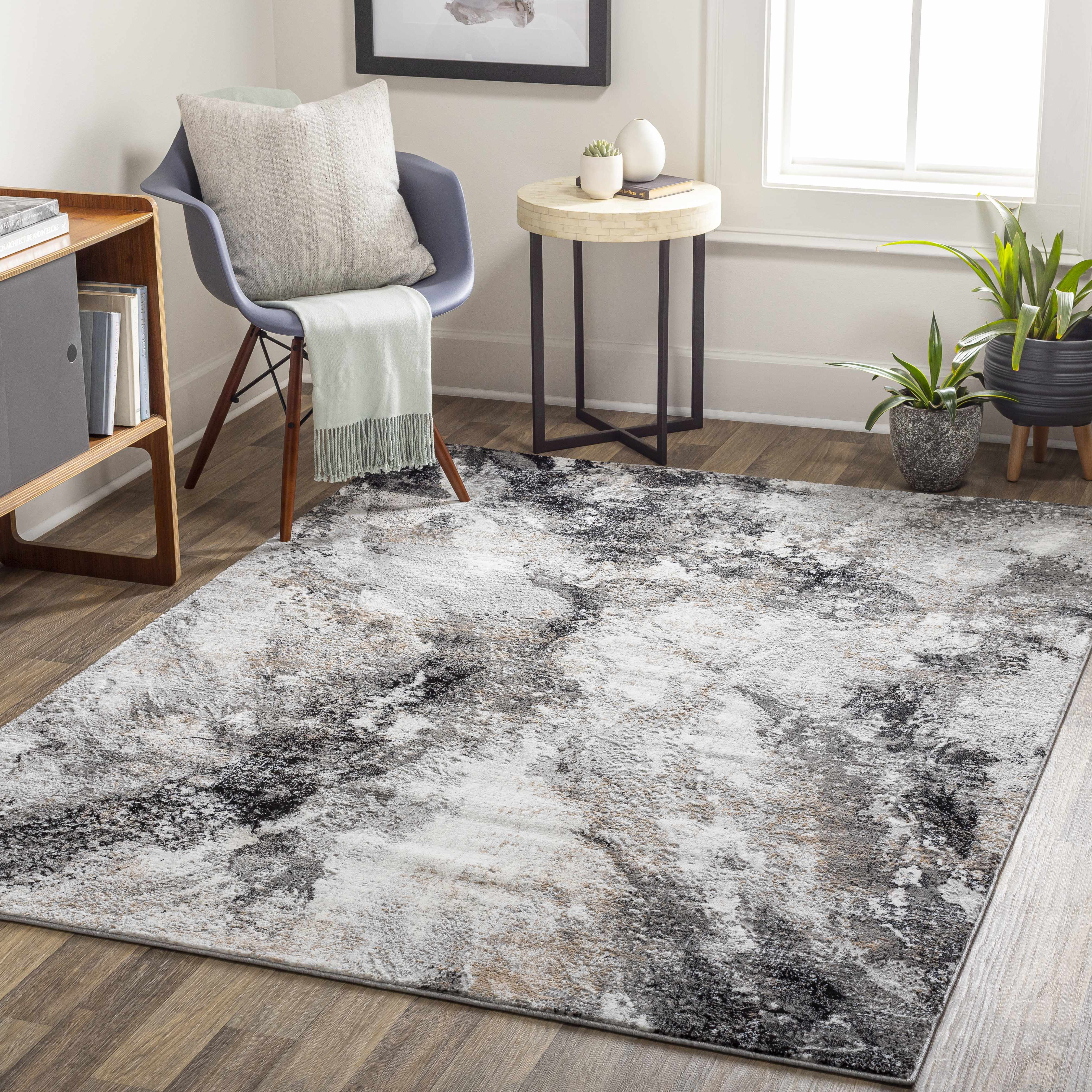 Haddo 6'7in x 9' Modern Contemporary Bohemian Abstract Area Rug - Hauteloom