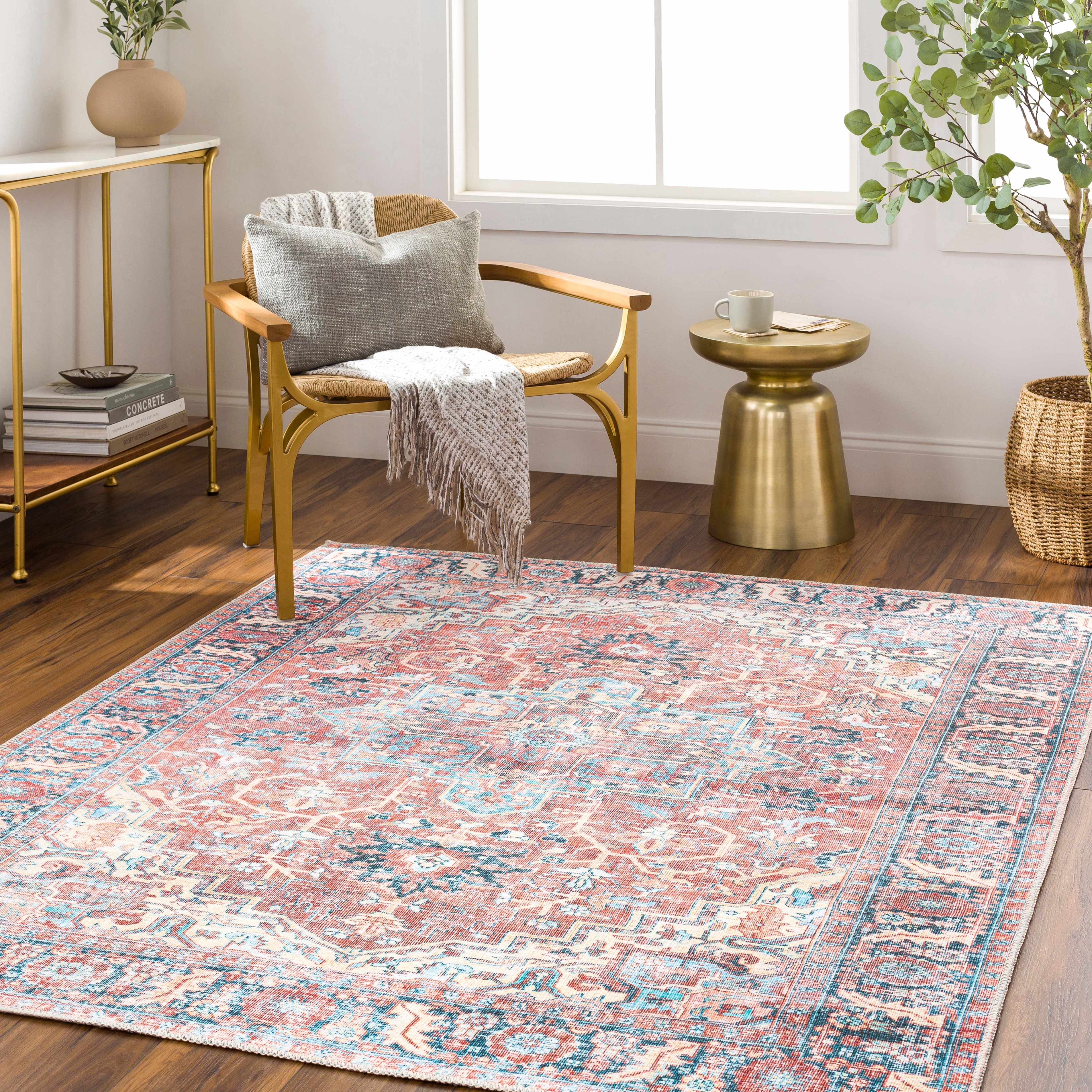 Evony 5'3in x 7' Washable Area Rug - Hauteloom