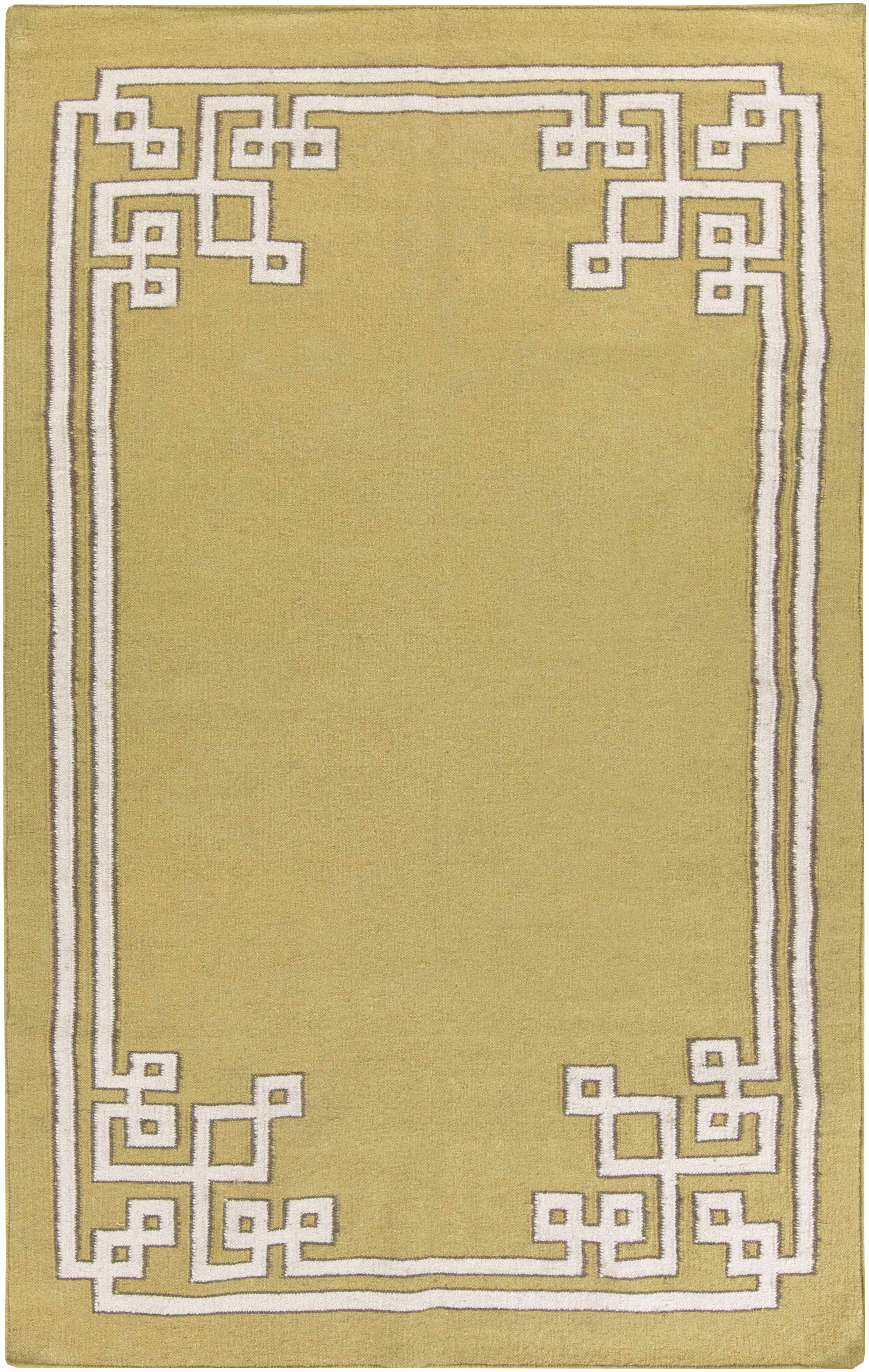 Ogle 2' x 3' Border Solid Border Wool Area Rug - Hauteloom