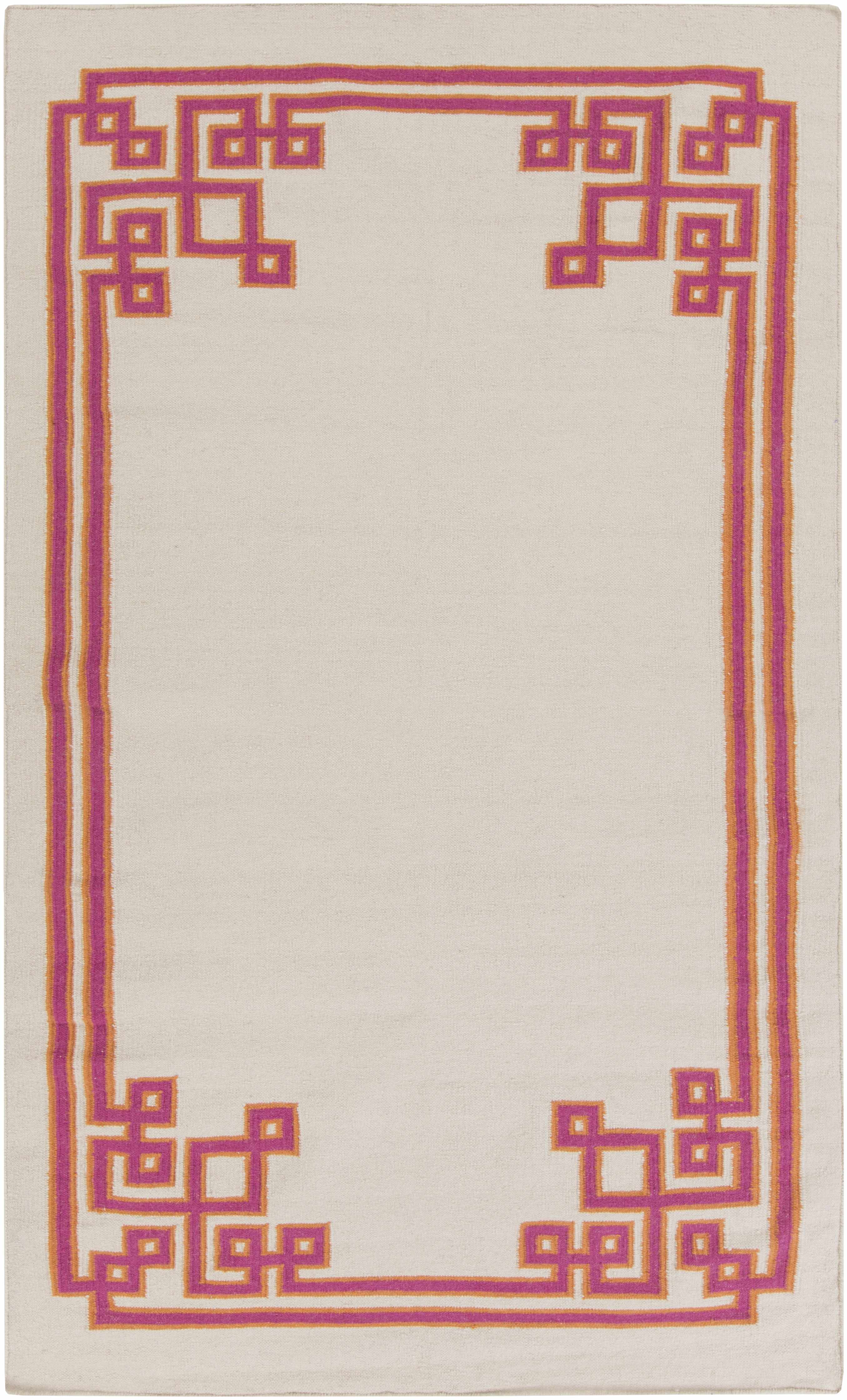 Vliets 8' x 11' Border Solid Border Wool Area Rug - Hauteloom