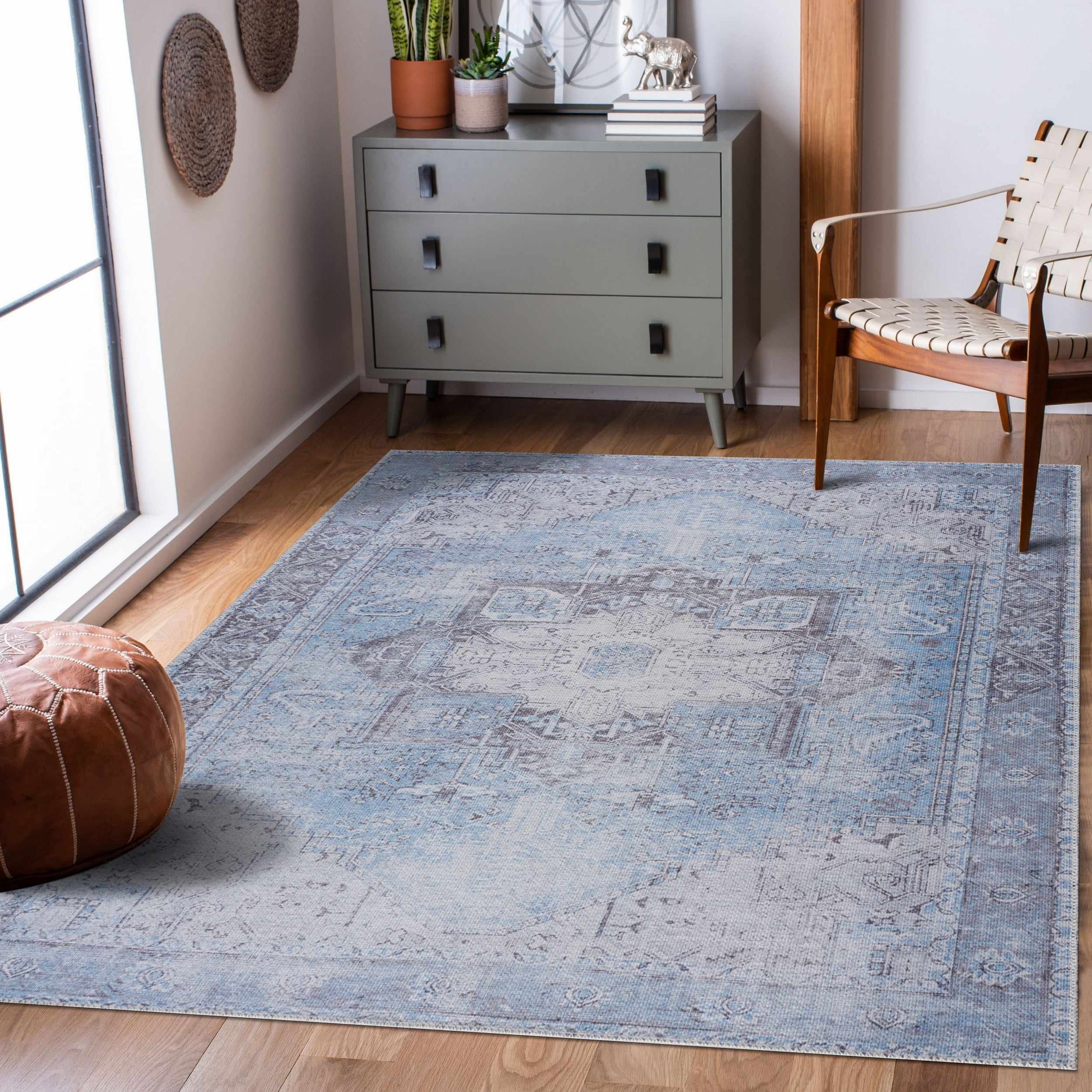 Rosman 7'10in x 10'2in Washable Area Rug - Hauteloom