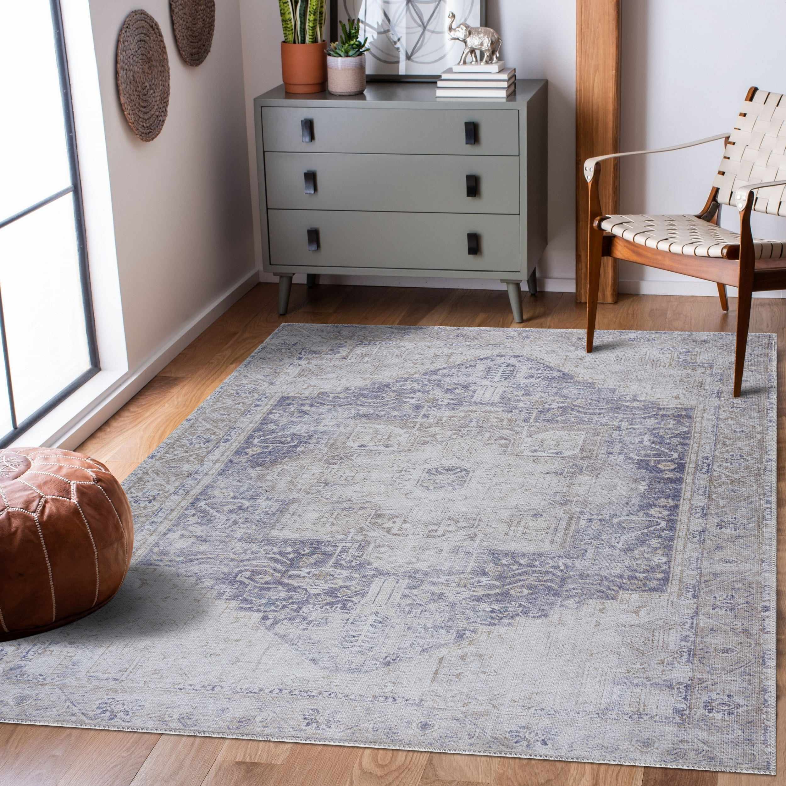 Rosman 7'10in x 10'2in Washable Area Rug - Hauteloom