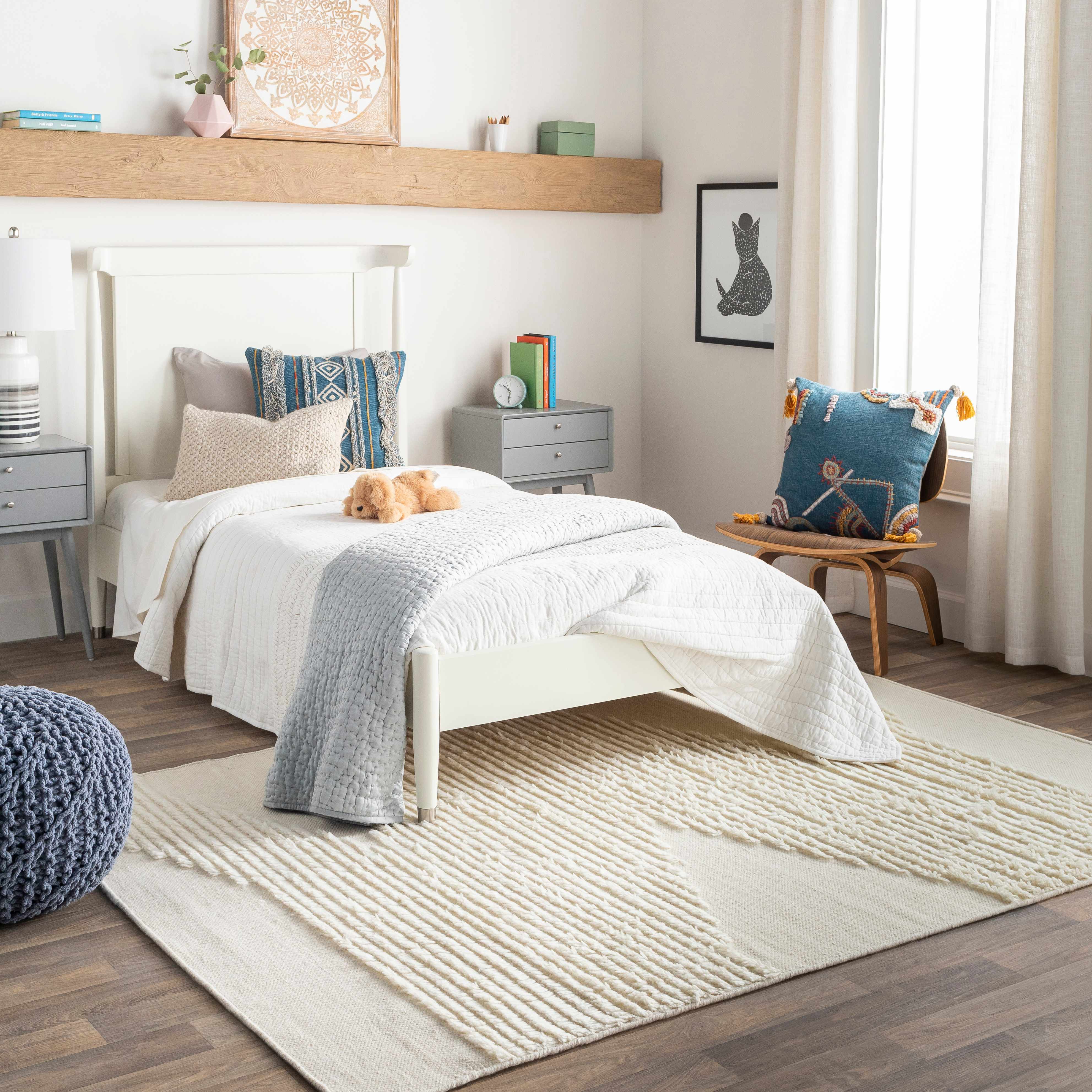 Wood 3' x 5' Bohemian/ Wool Area Rug - Hauteloom