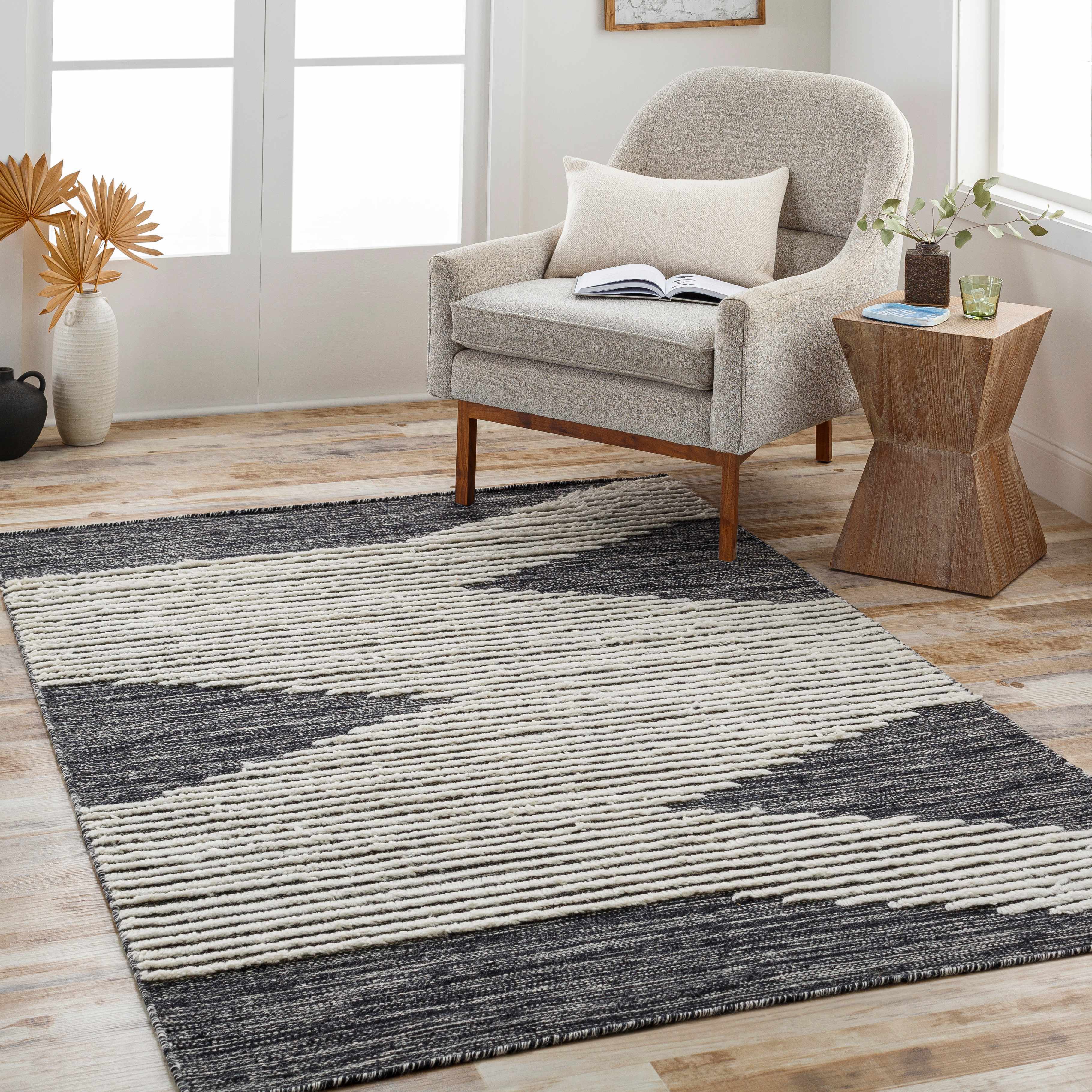Bushwick 3' x 5' Handmade Wool Moroccan Wool Area Rug - Hauteloom