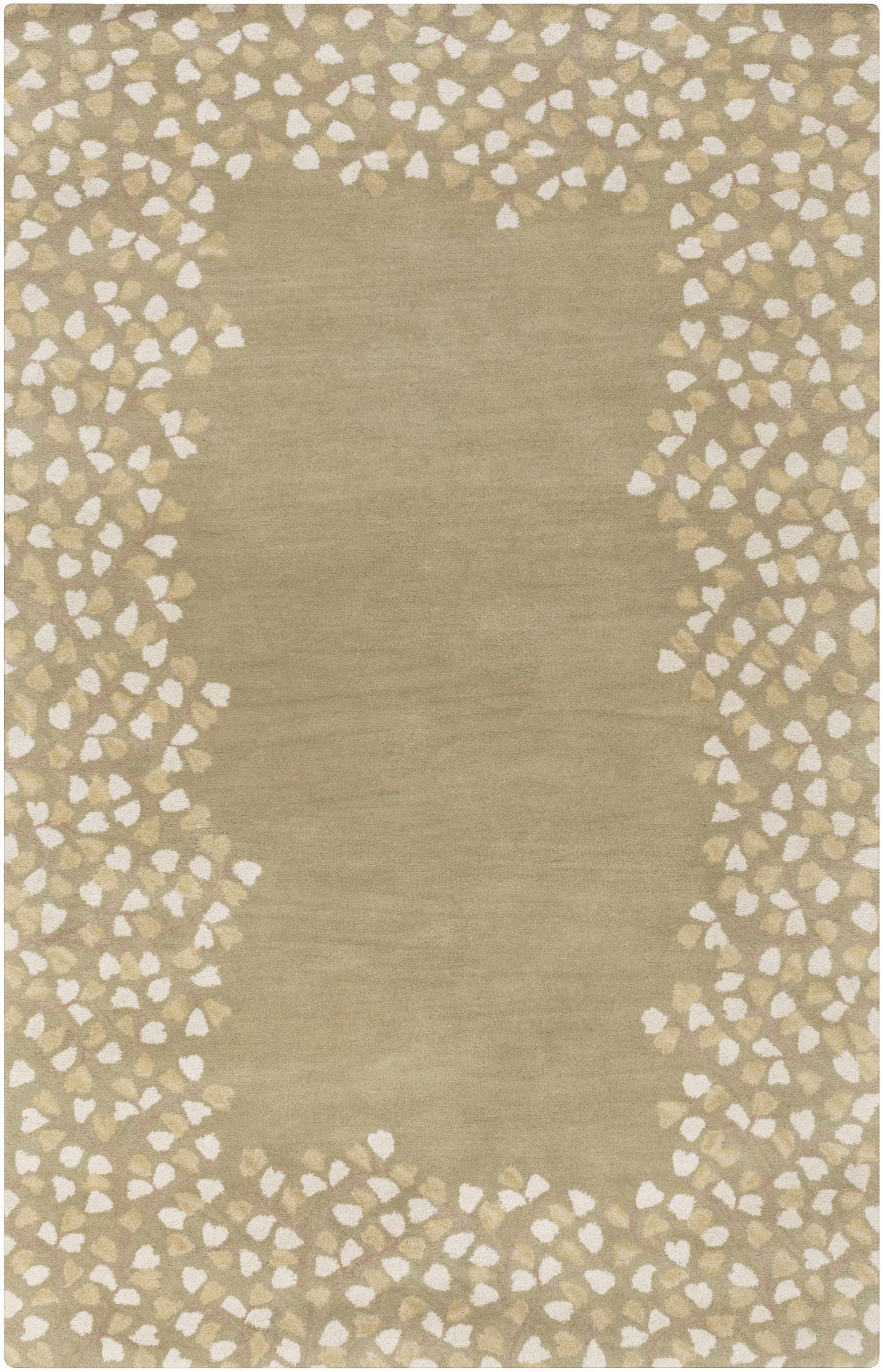 Waskish 9' x 12' Solid & Border Solid Border Wool Area Rug - Hauteloom