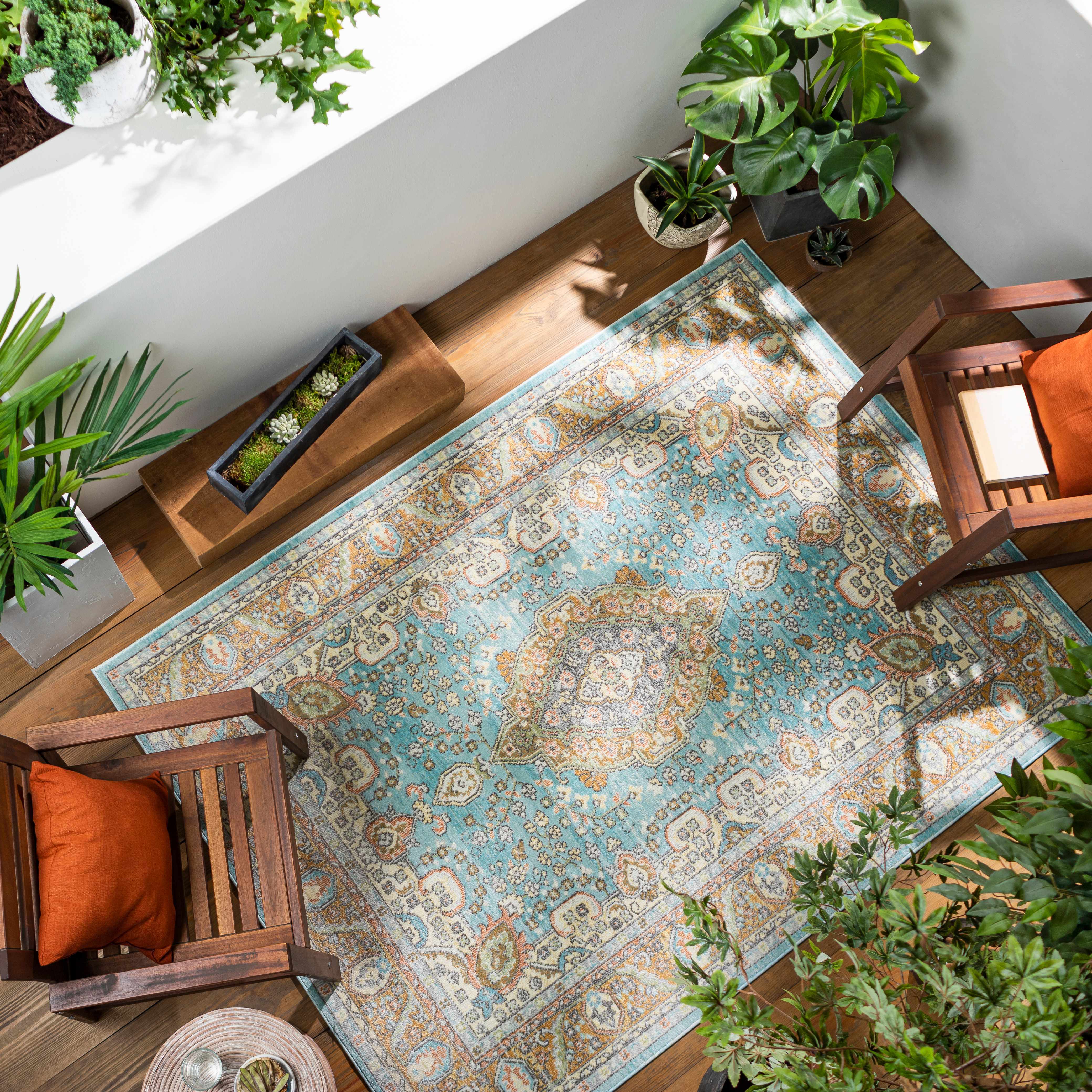 Manlius 8'10in x 12' Traditional Outdoor Area Rug - Hauteloom