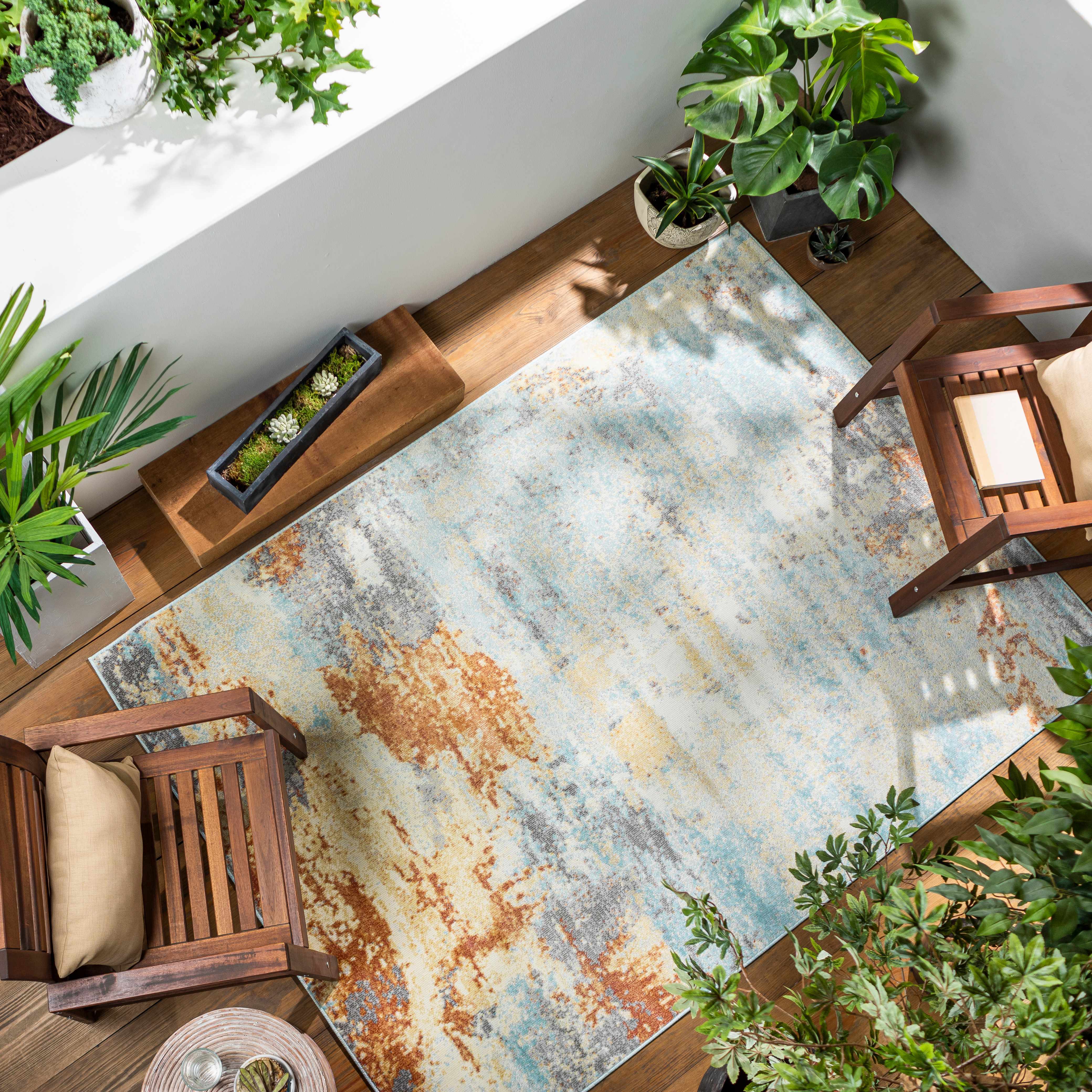 Mecosta 5'3in x 7'3in Modern Outdoor Area Rug - Hauteloom