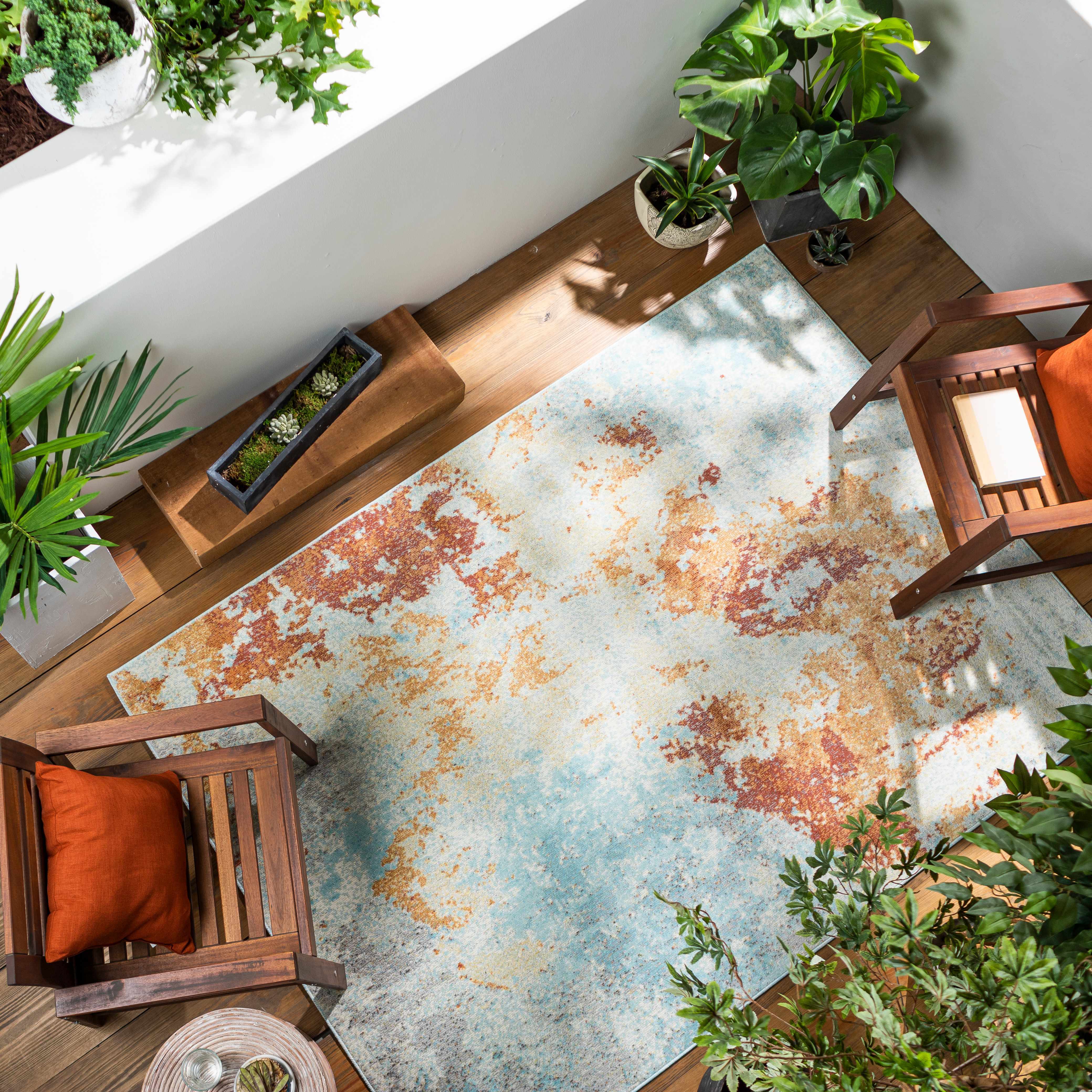 Tatiara 5'3in x 7'3in Modern Outdoor Area Rug - Hauteloom