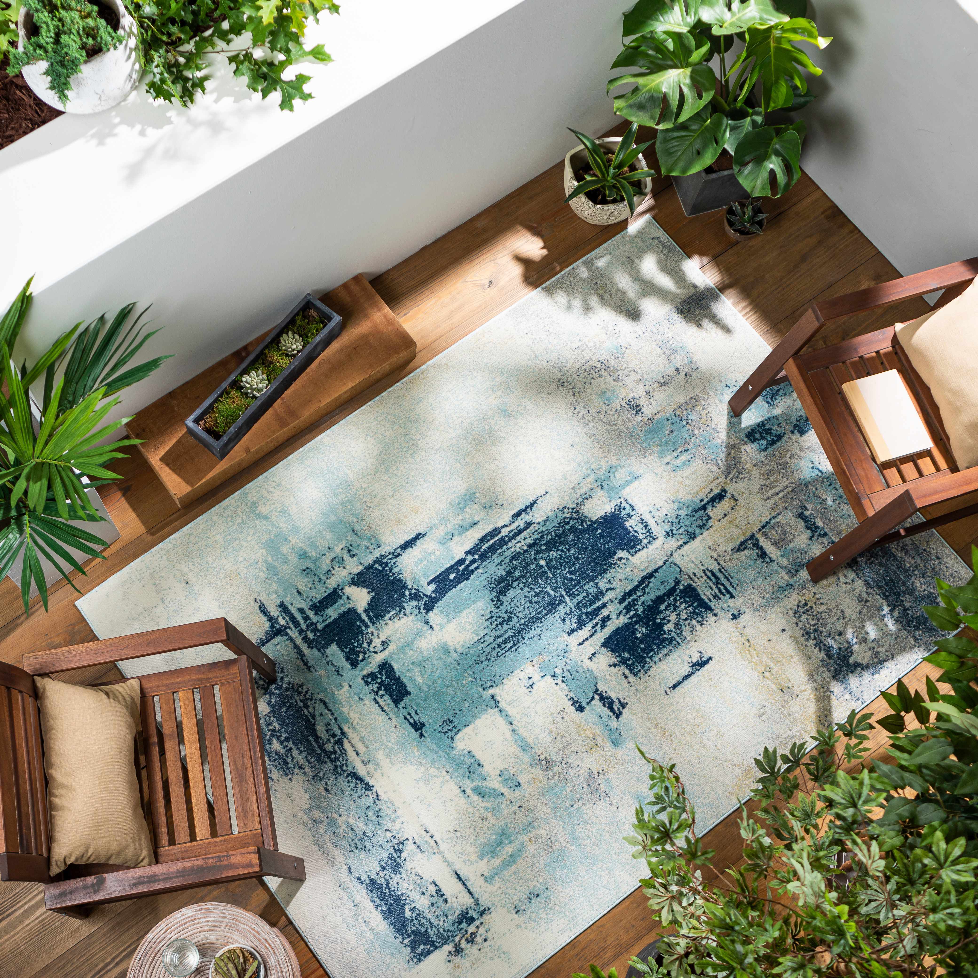 Naguabo 8'10in x 12' Modern Outdoor Area Rug - Hauteloom