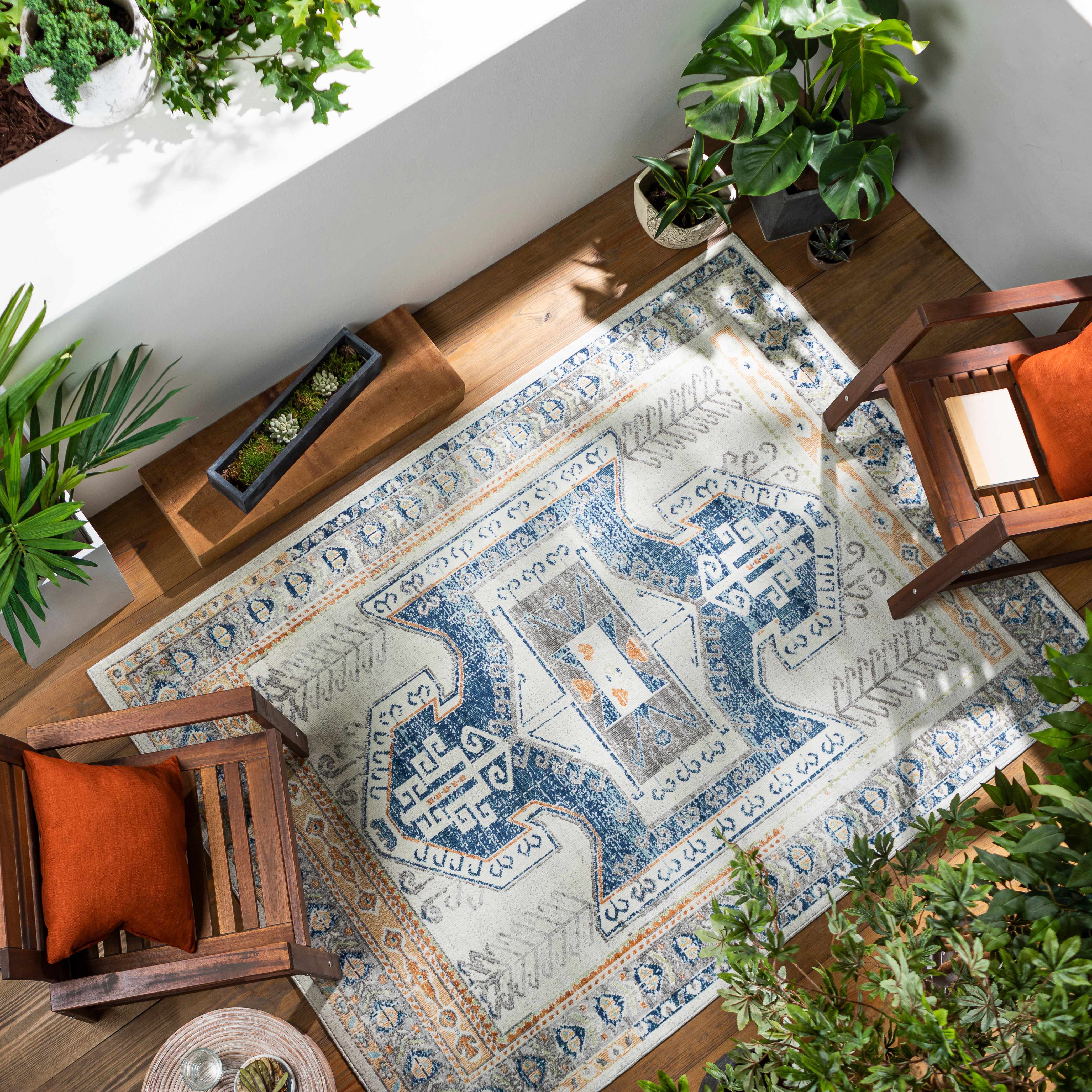 Milam 8'10in x 12' Traditional Outdoor Area Rug - Hauteloom
