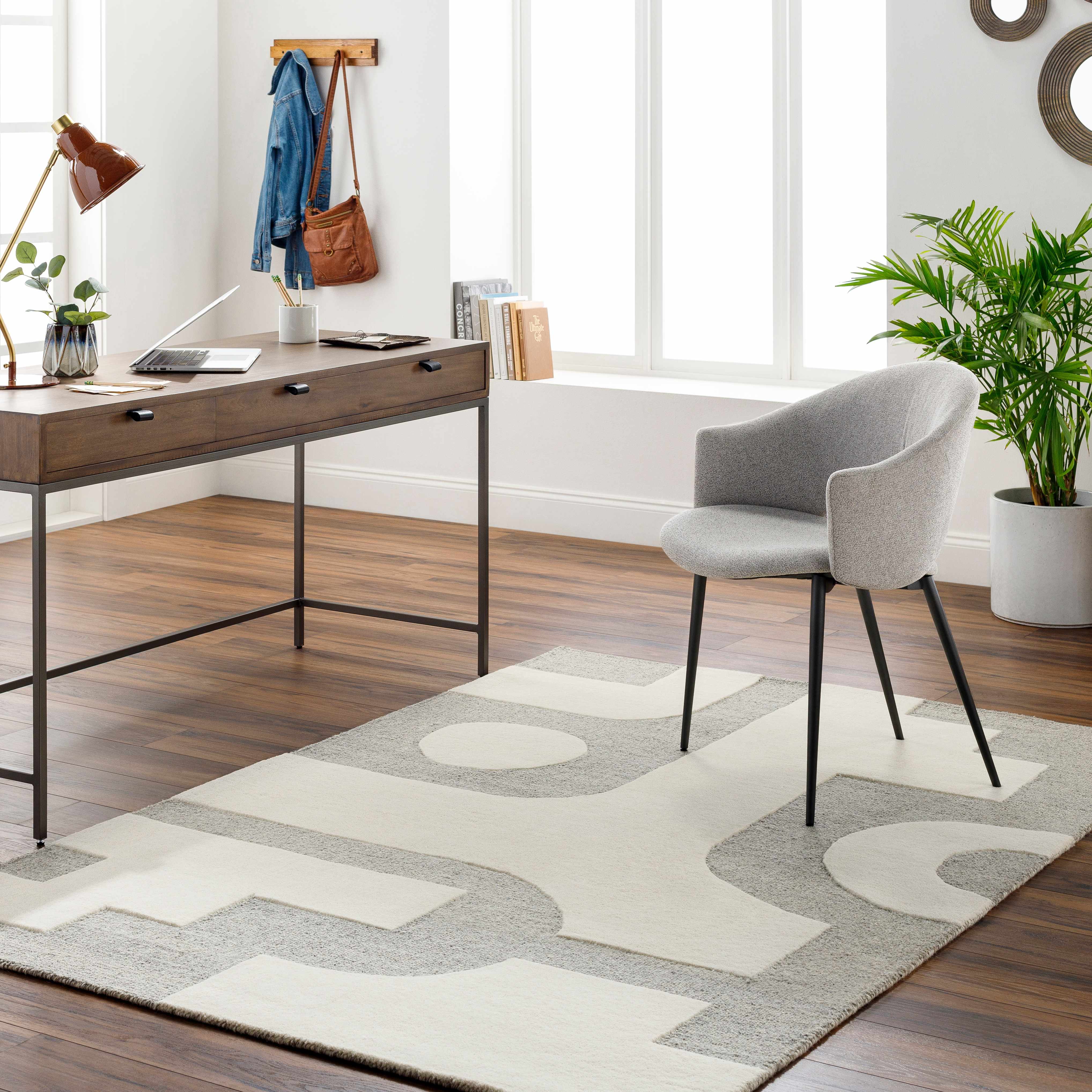 Aiden 5' x 7'6in Wool Area Rug - Hauteloom