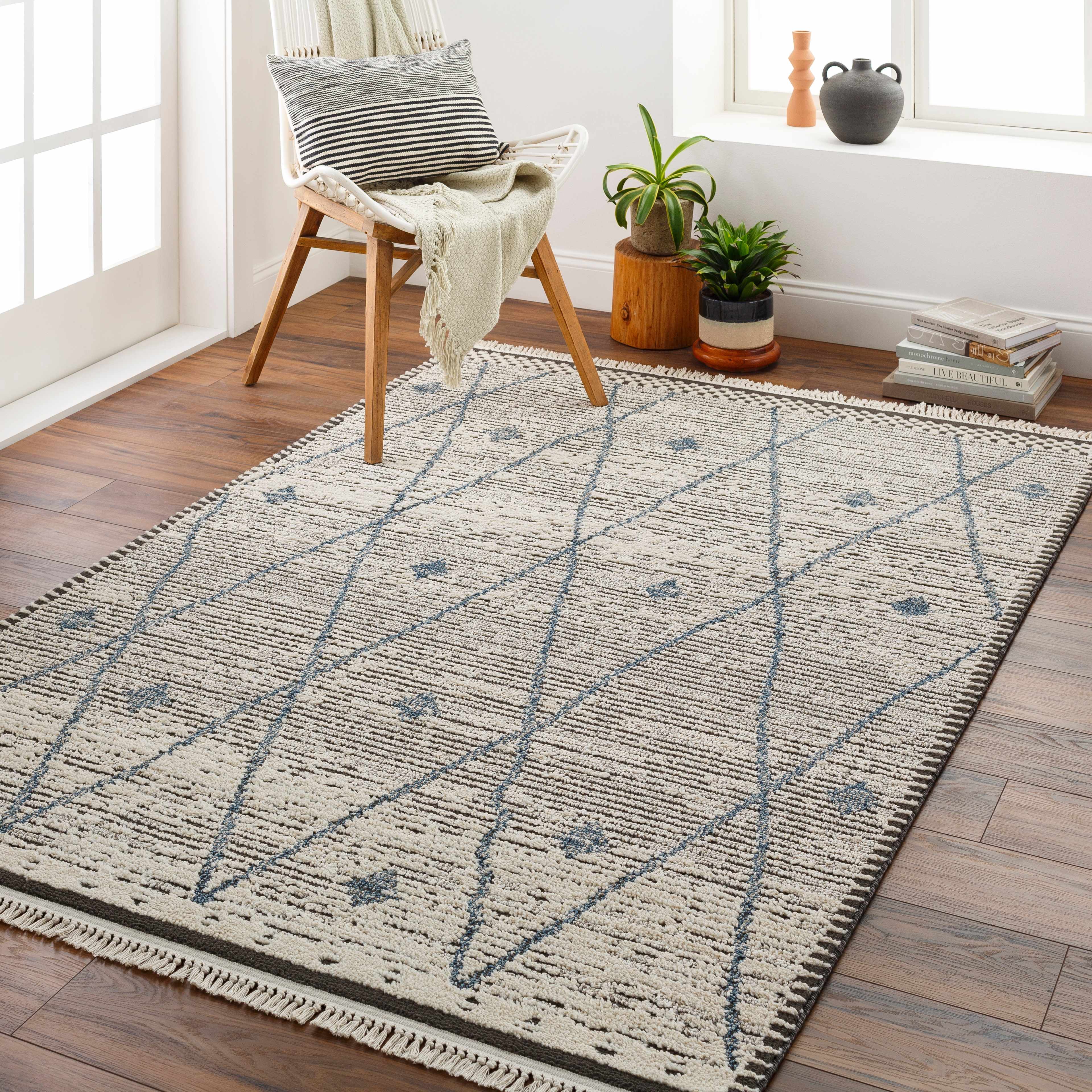 Bilal 6'7in x 9' Area Rug - Hauteloom
