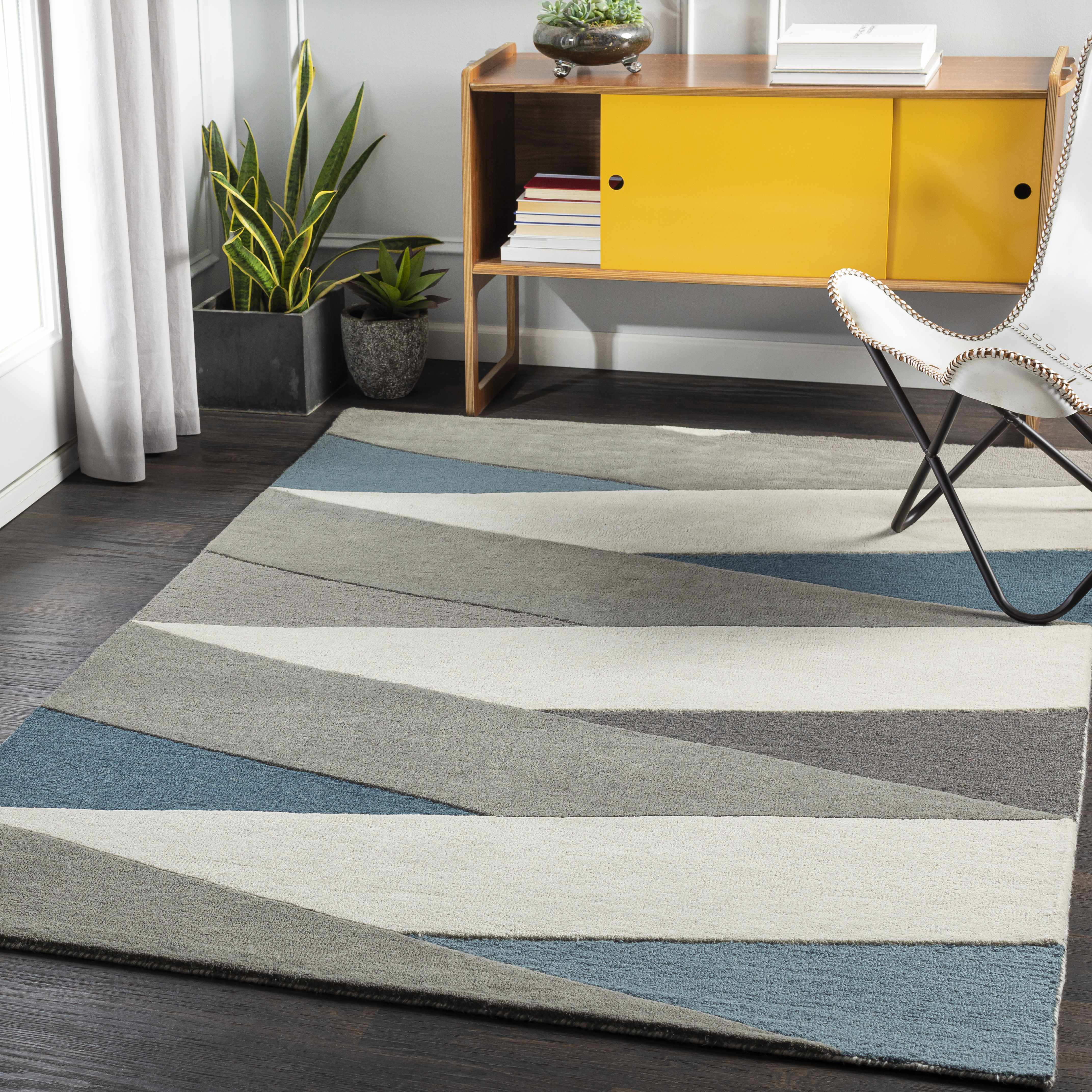 Hathern 8' x 10' Modern Geometric Wool Area Rug - Hauteloom