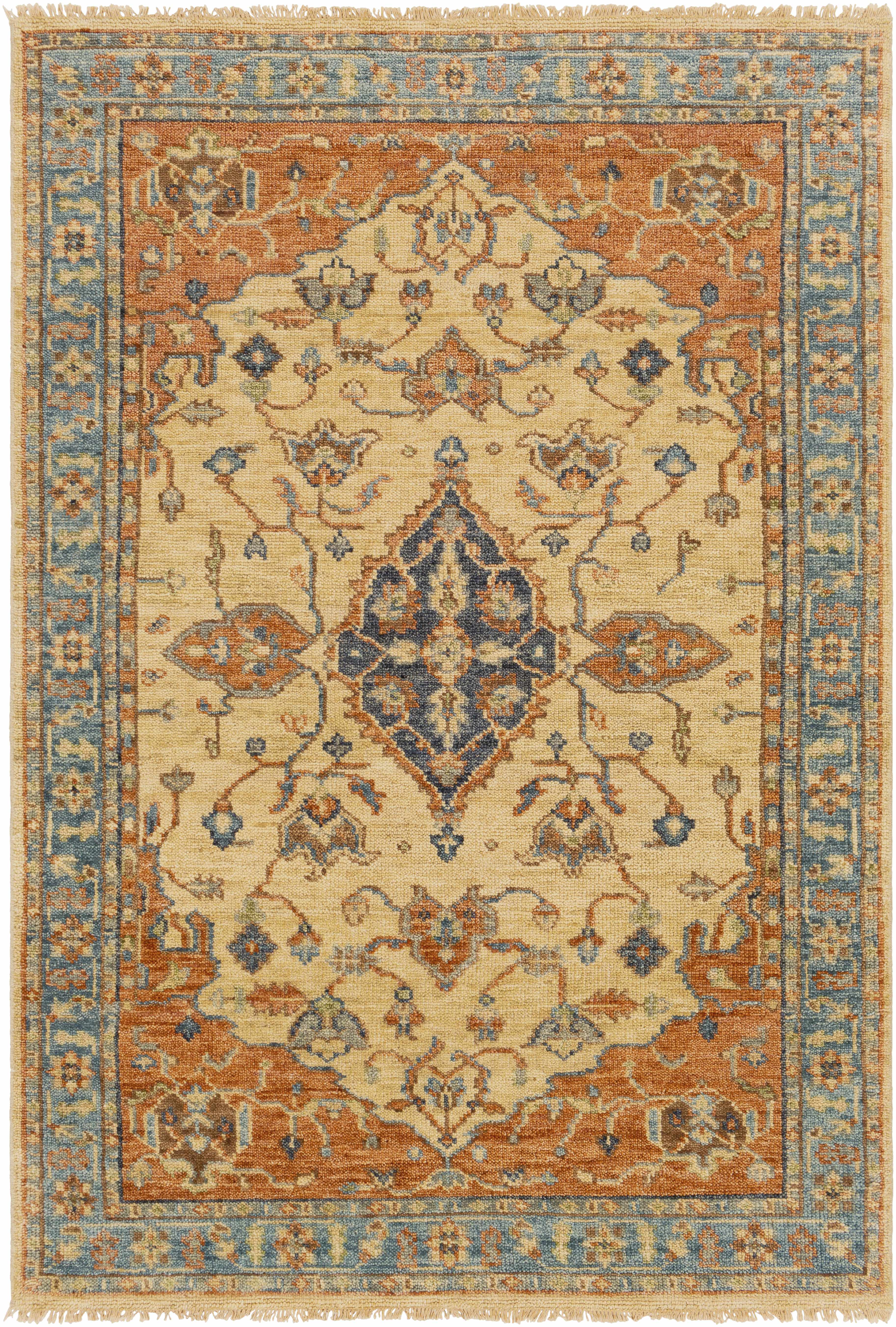 Bowlus 4' x 6' Bohemian/ Handmade Updated Farmhouse NZ Wool Area Rug - Hauteloom