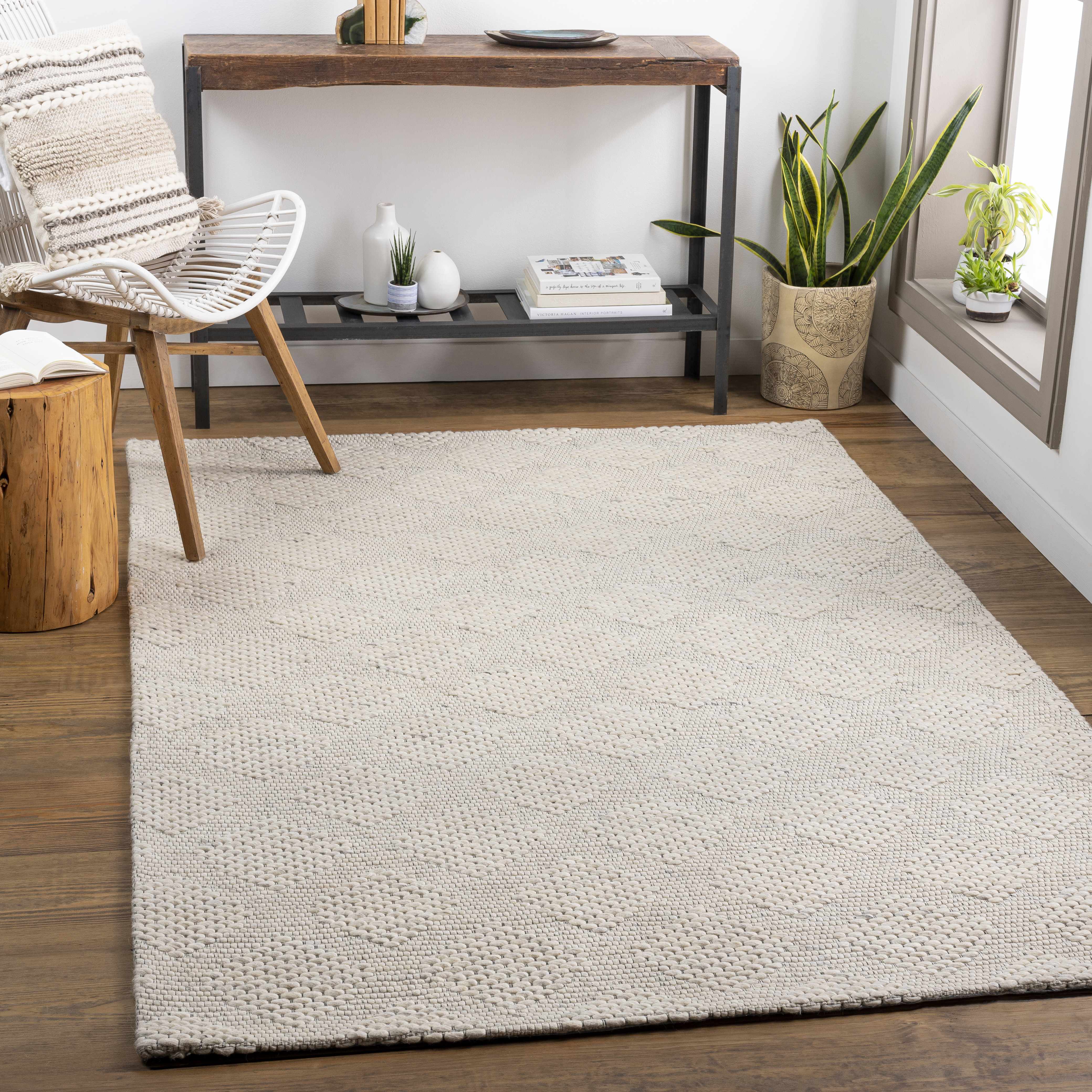Ingram 5' x 7'6in Modern Wool Area Rug - Hauteloom