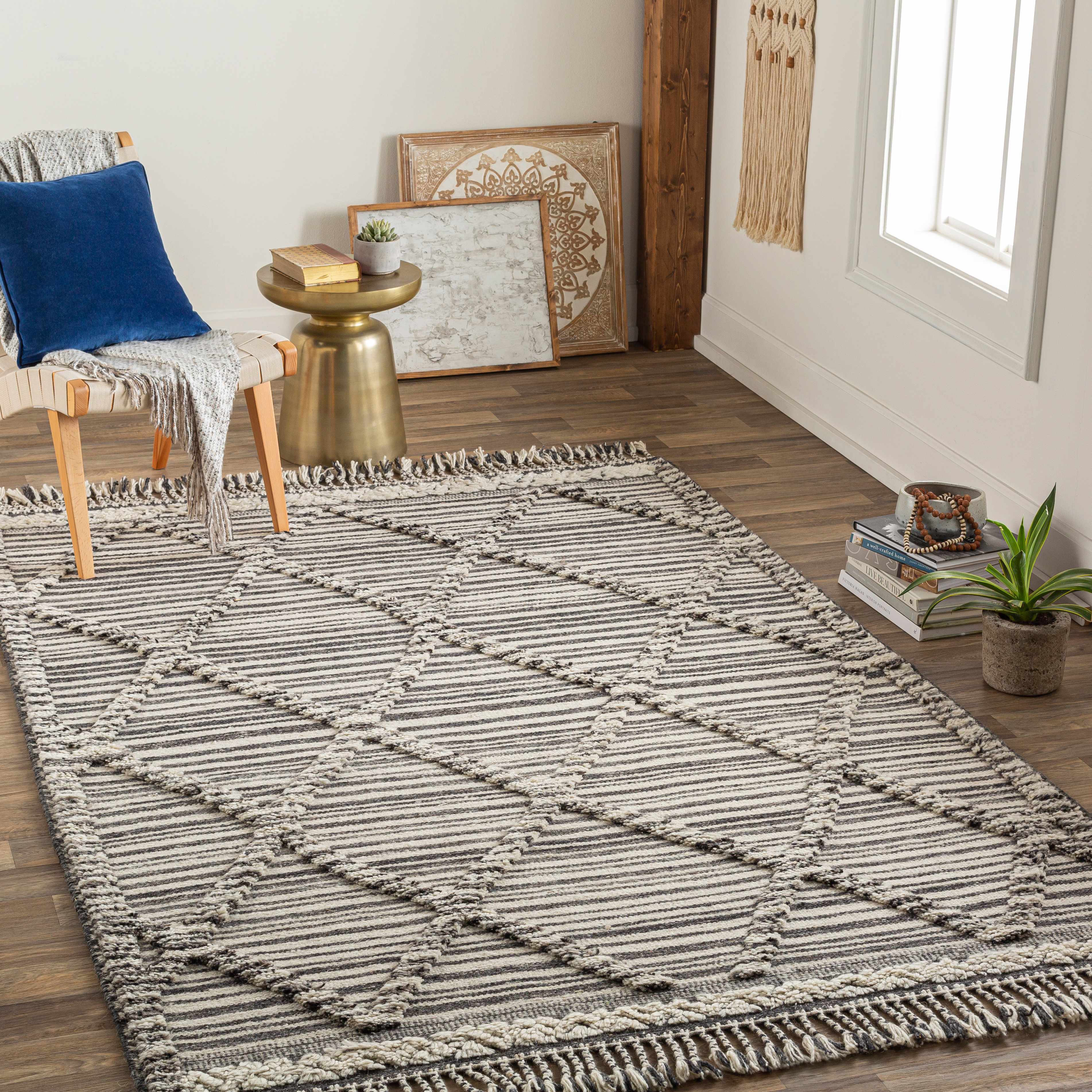 Nairobi 5' x 7'6in Farmhouse Moroccan Handmade Wool Area Rug - Hauteloom