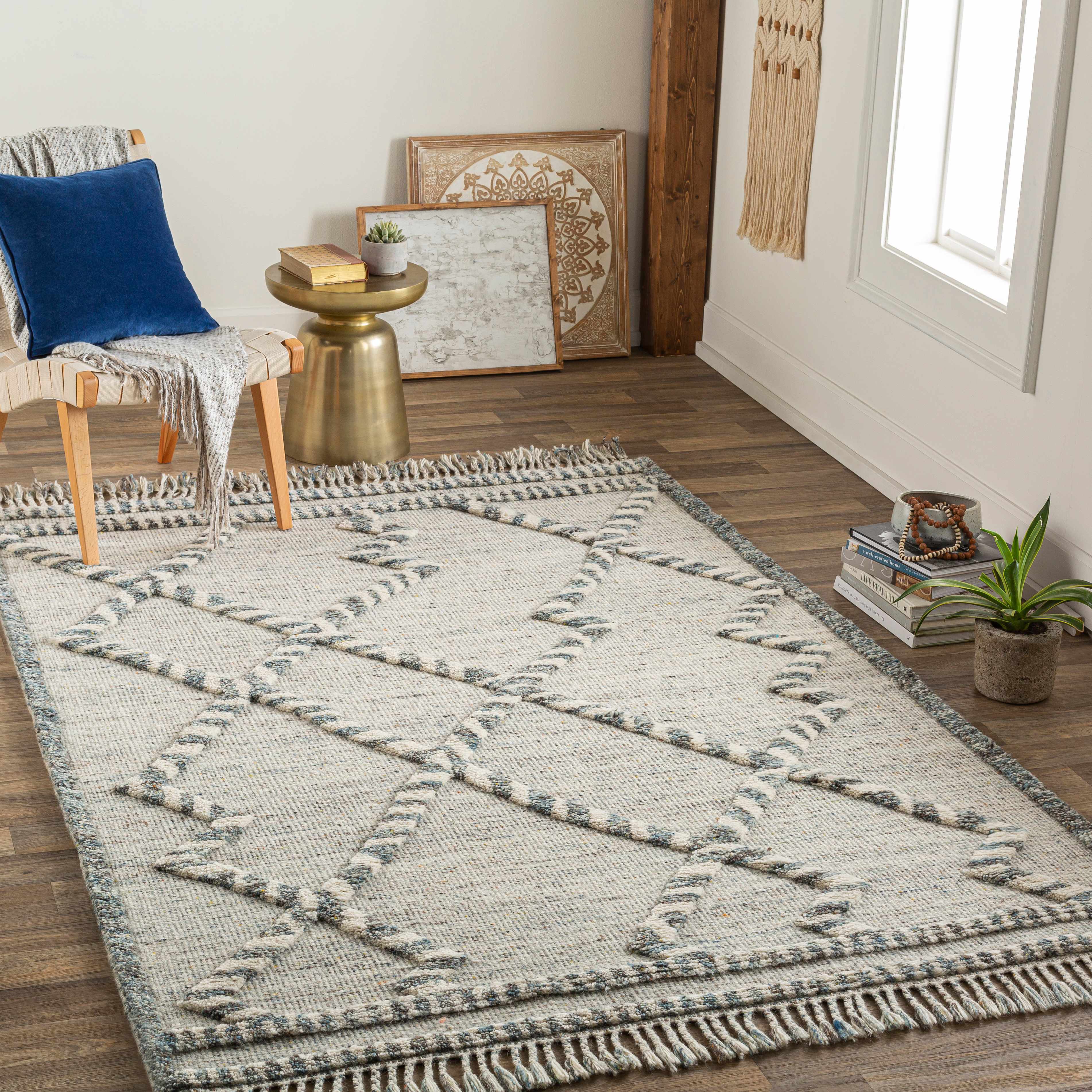 Tubao 8' x 10' Farmhouse Moroccan Handmade Wool Area Rug - Hauteloom