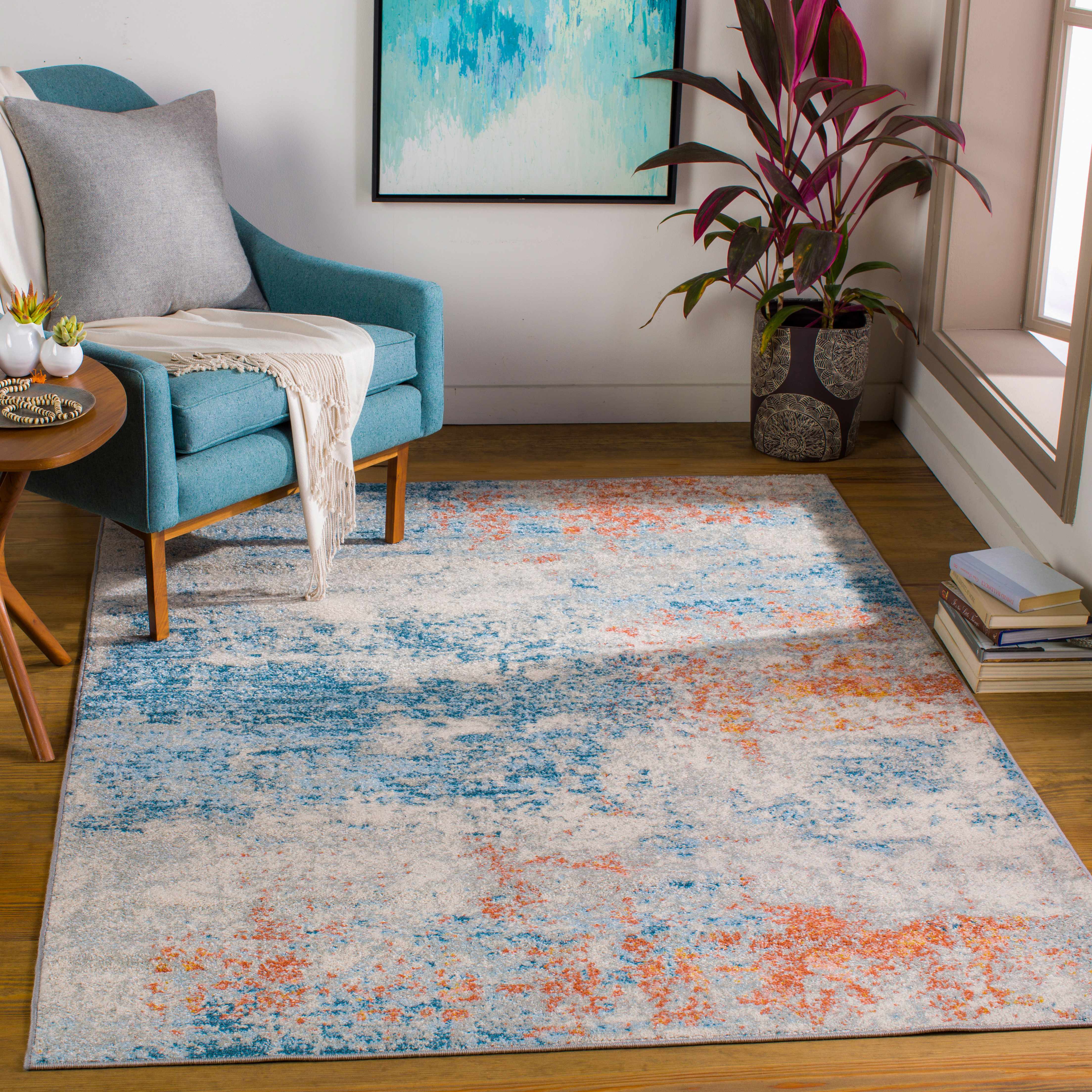 Newmains 6'7in x 9' Modern Area Rug - Hauteloom