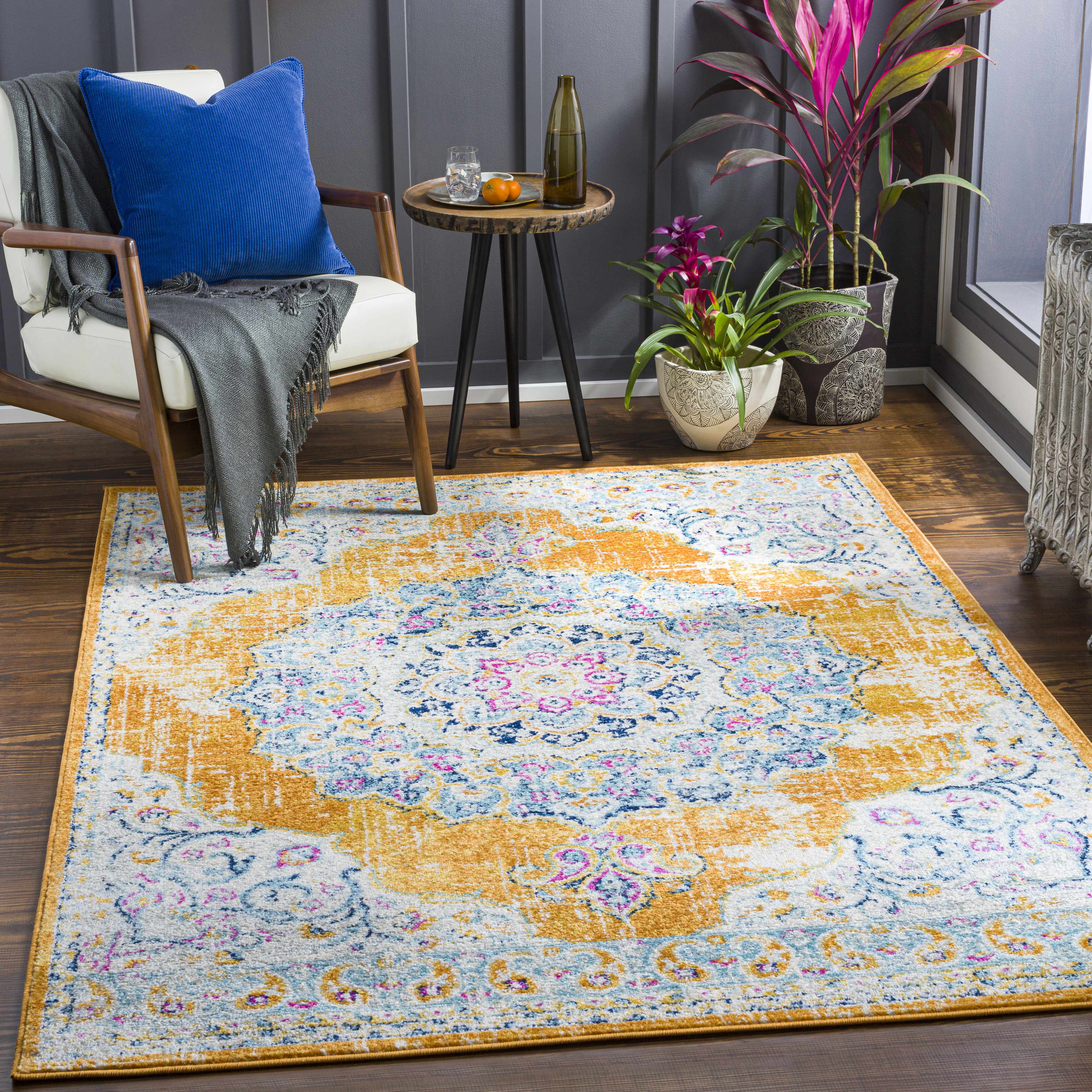 Tambak 6'7in x 9' Traditional Updated Traditional Farmhouse Area Rug - Hauteloom