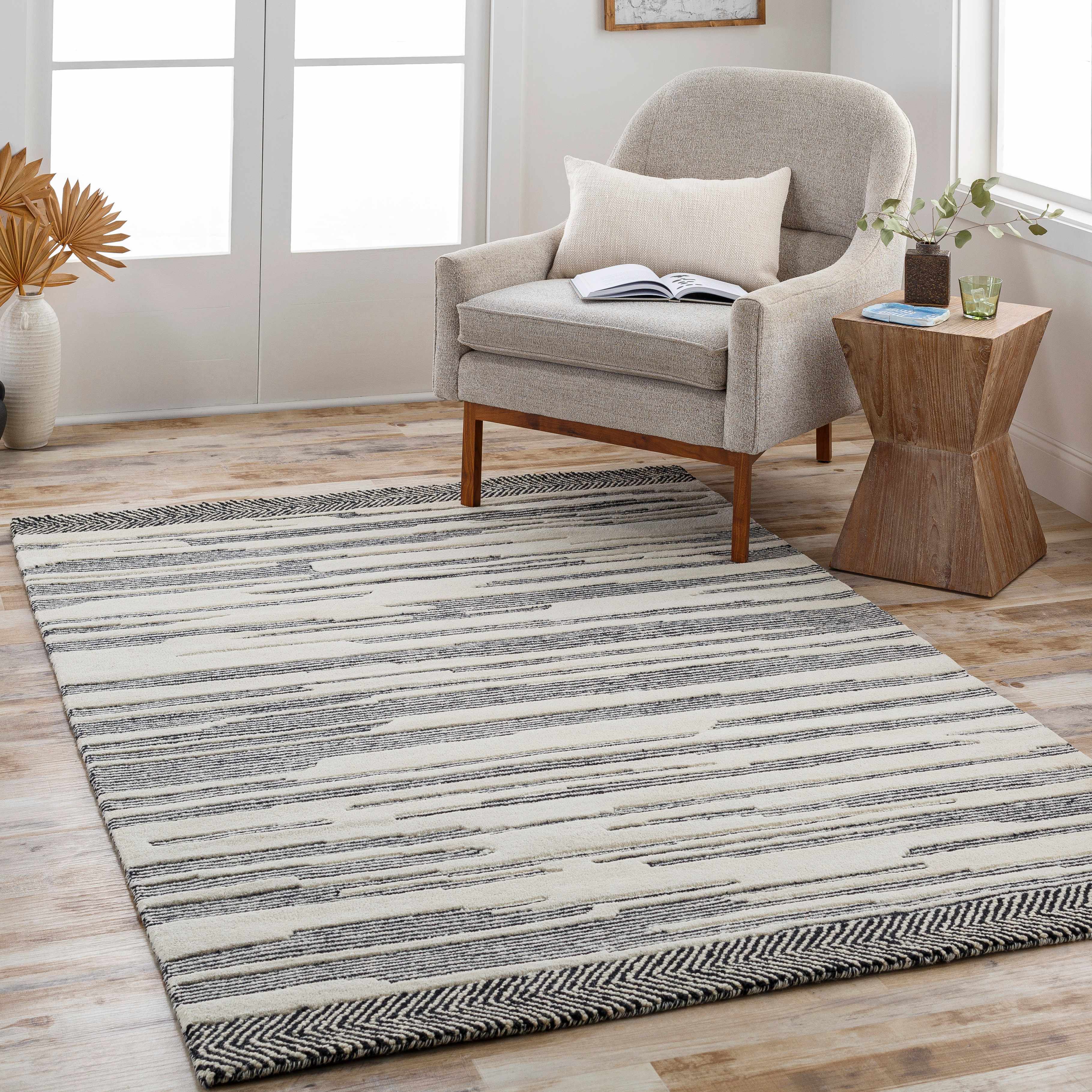 Jay 3' x 5' Handmade wool Moroccan Wool Area Rug - Hauteloom