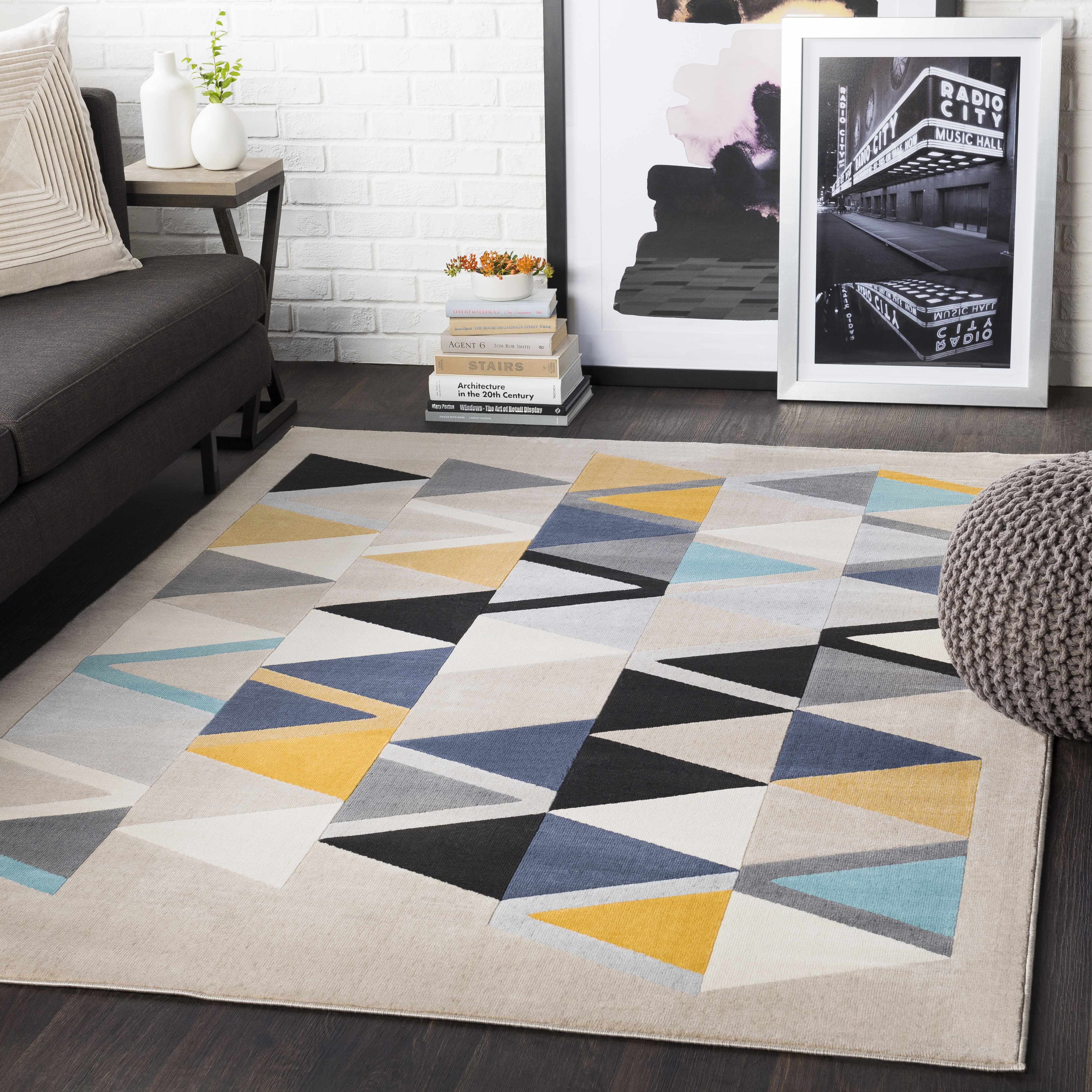 Jenks 6'7in x 9' Modern Area Rug - Hauteloom