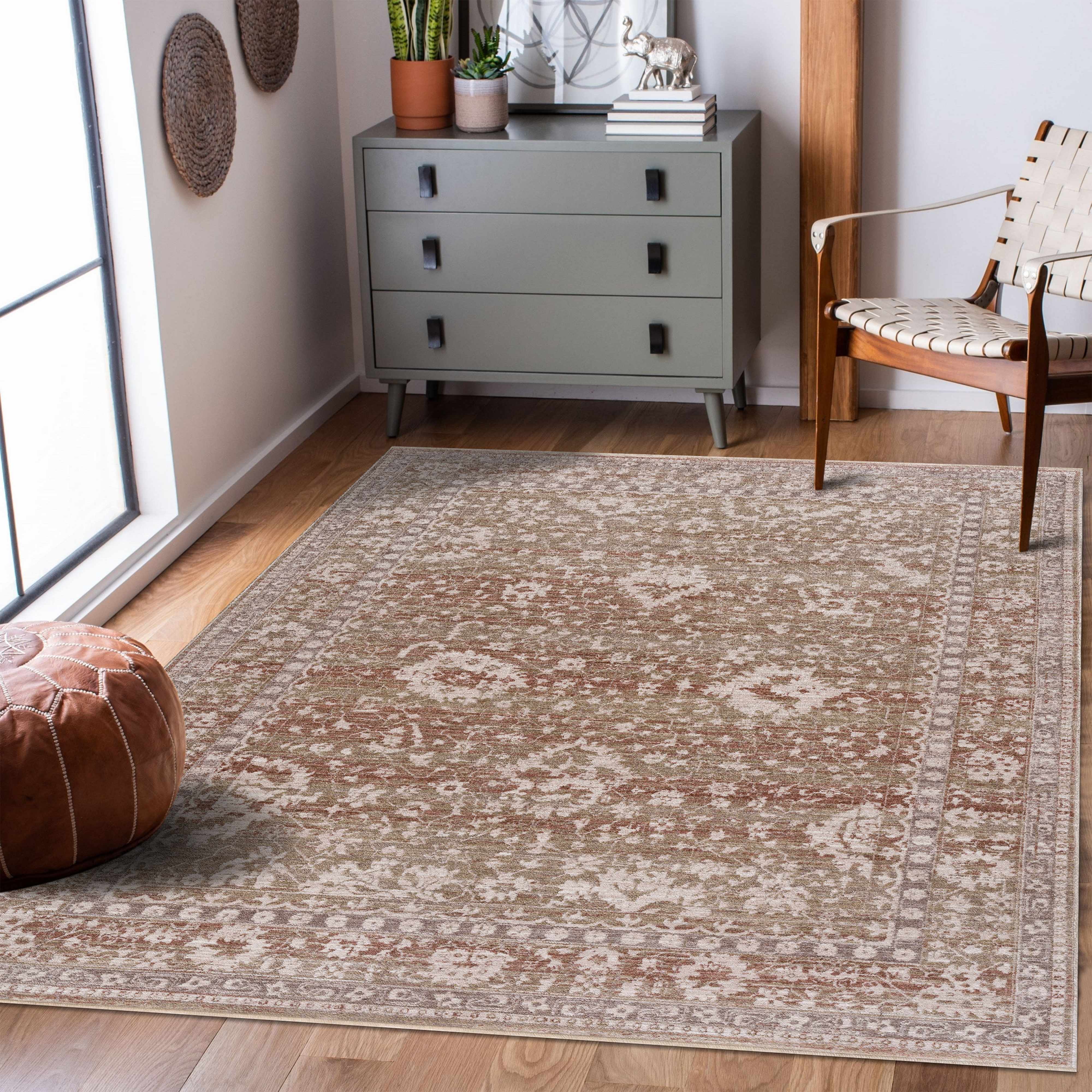 Kaongkod 2' x 2'11in Updated Traditional Farmhouse Area Rug - Hauteloom