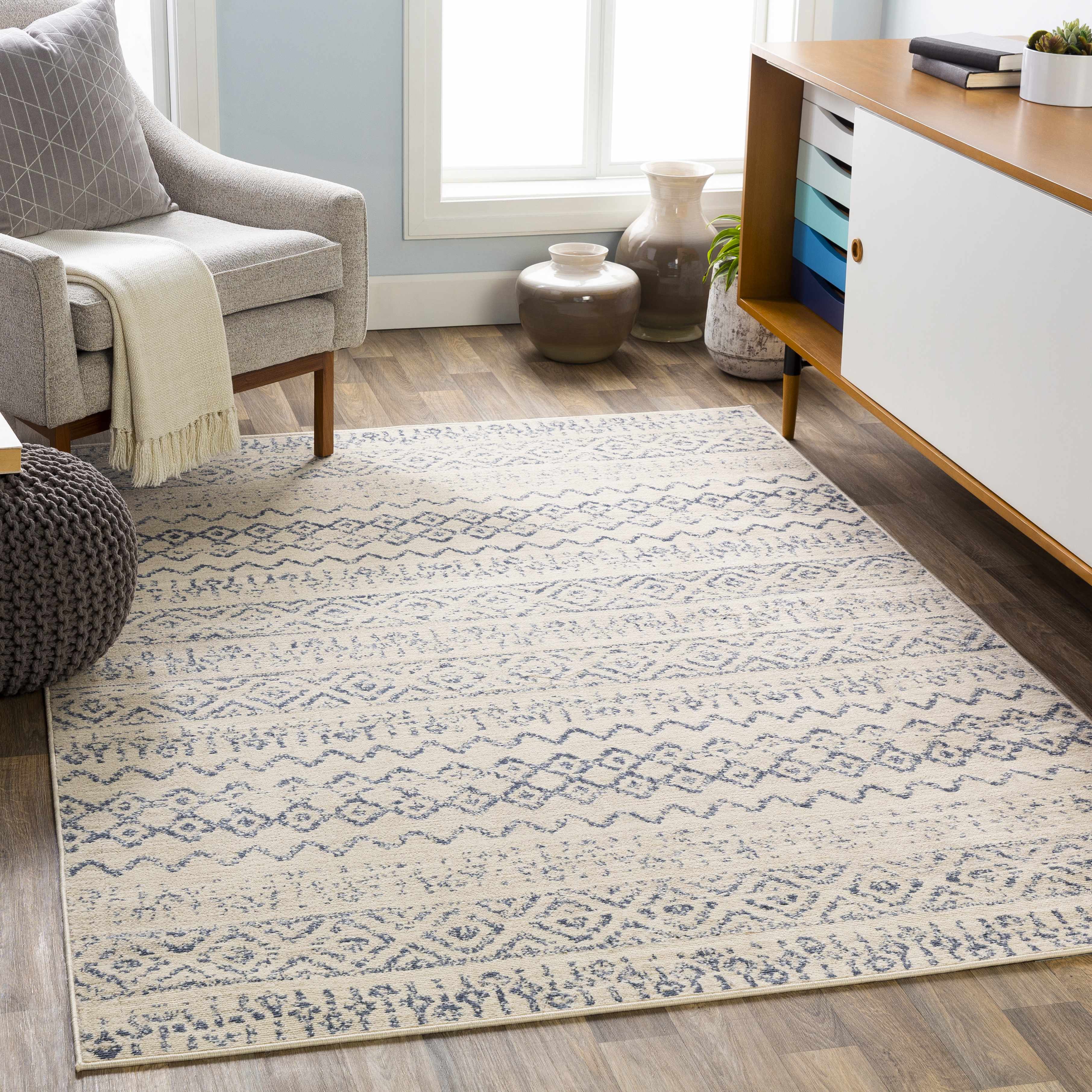 Westborough 6'7in x 9' Modern Area Rug - Hauteloom