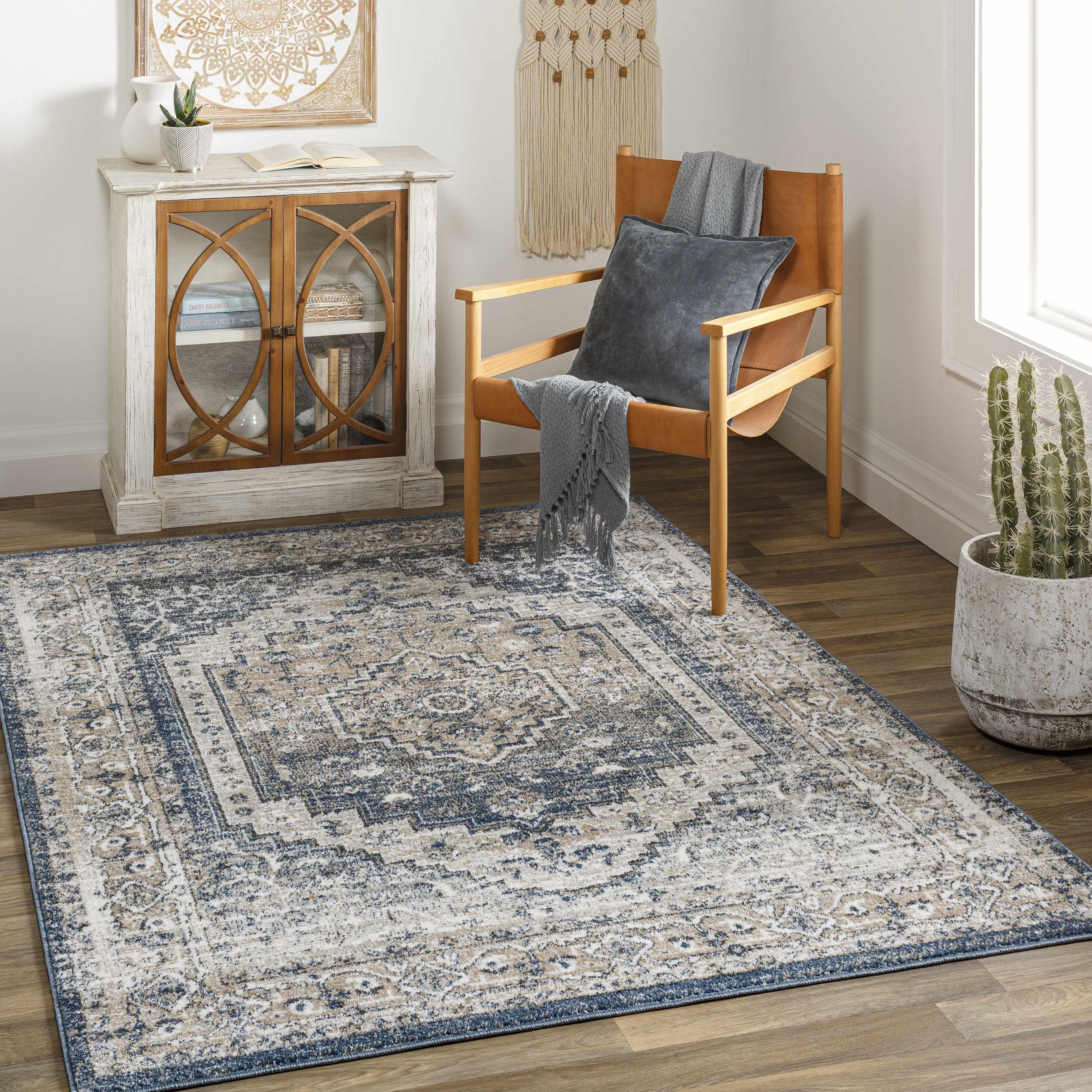 Bensonton 6'7in x 9' Traditional Updated Traditional Farmhouse Area Rug - Hauteloom