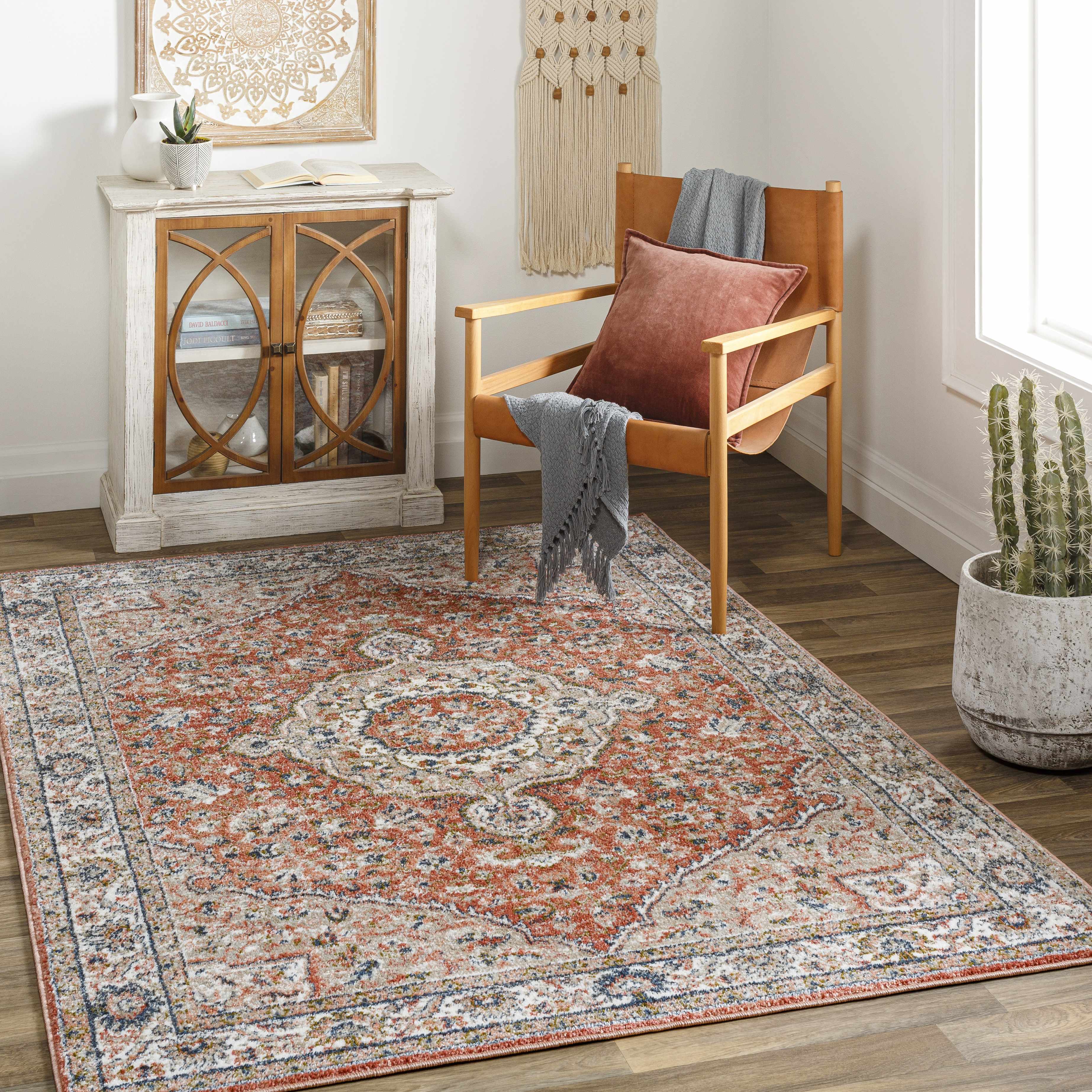 Bloemfontein 6'7in x 9' Traditional Updated Traditional Farmhouse Area Rug - Hauteloom