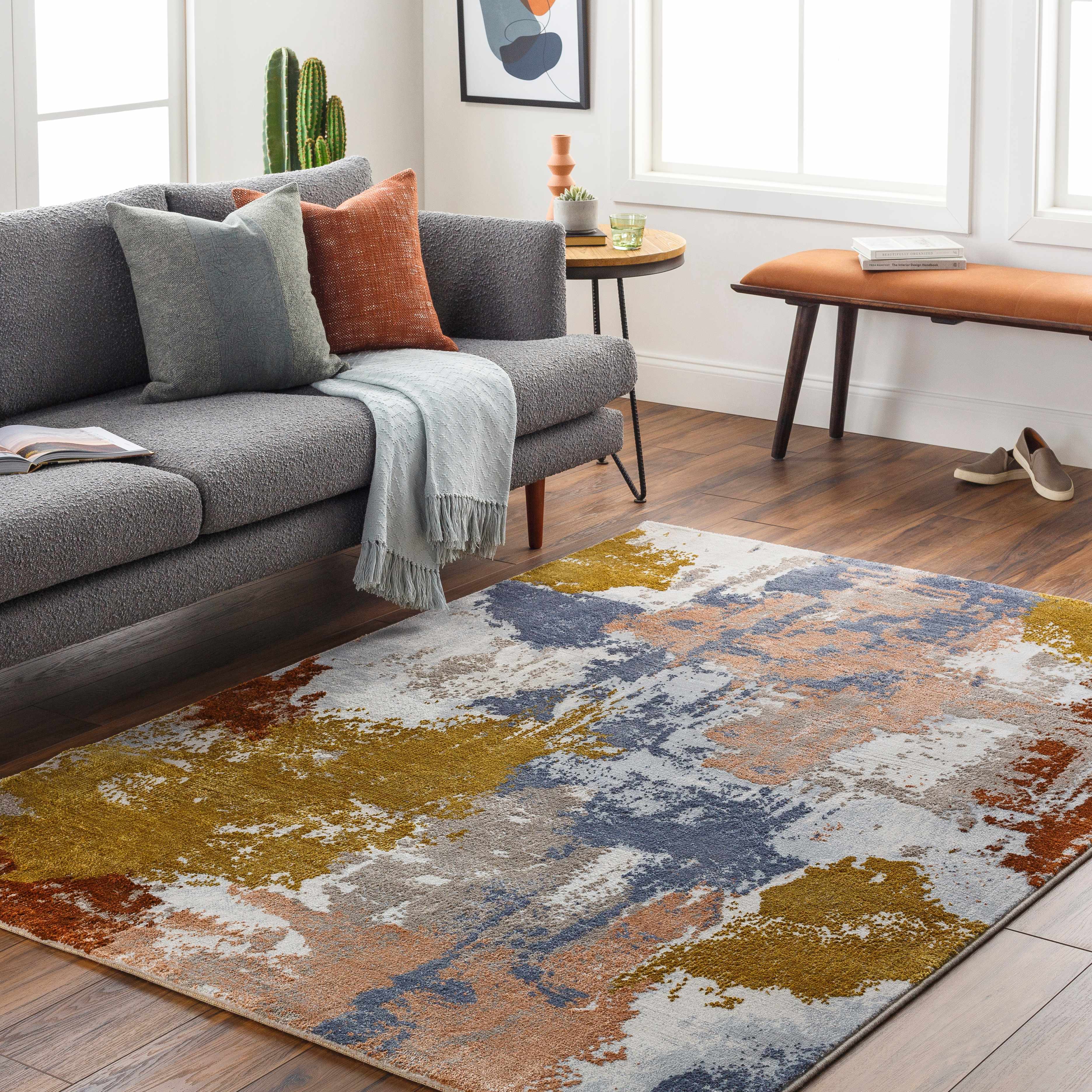 Rivers 6'7in x 9'6in Modern Area Rug - Hauteloom