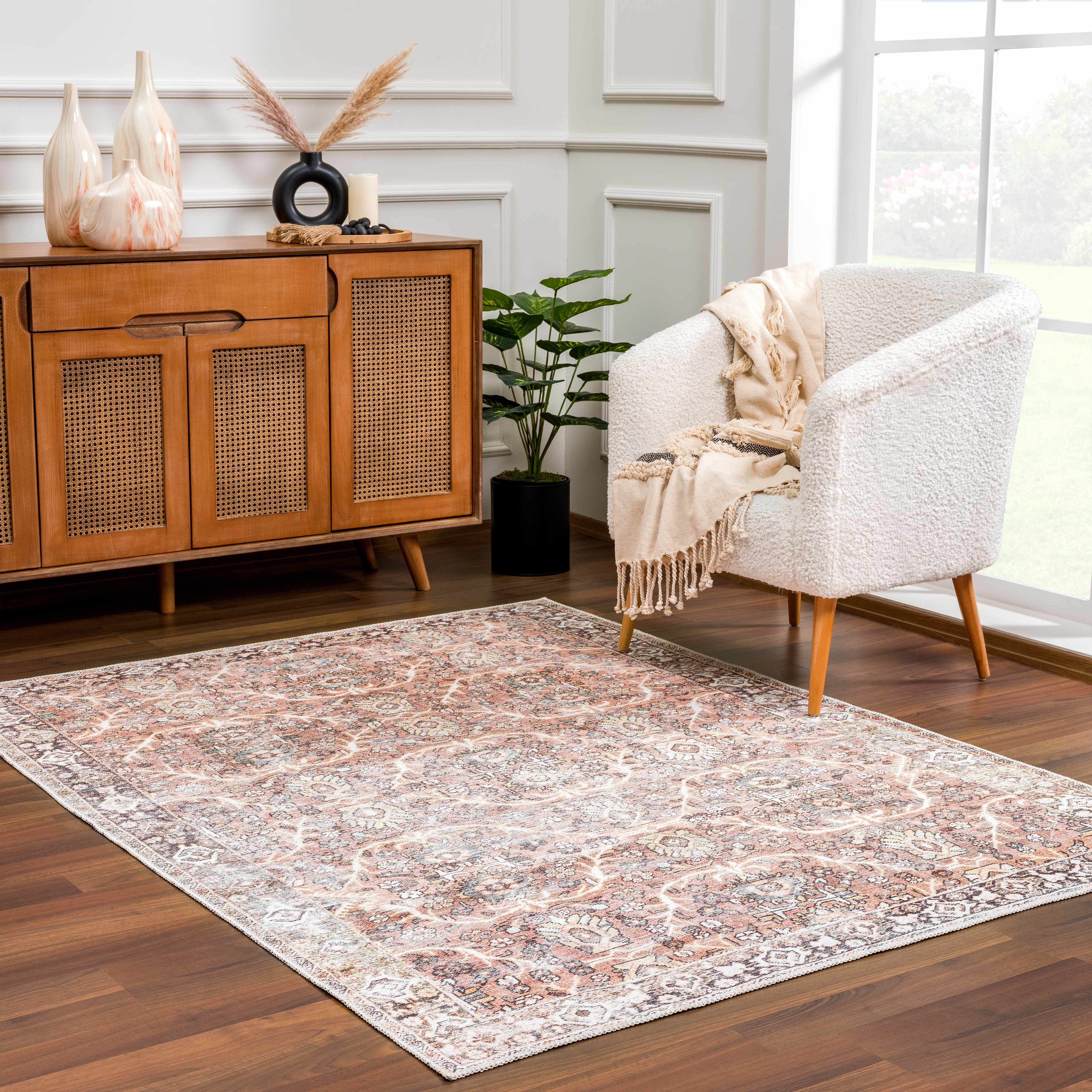 Bian 6'7in x 9' Washable Area Rug - Hauteloom