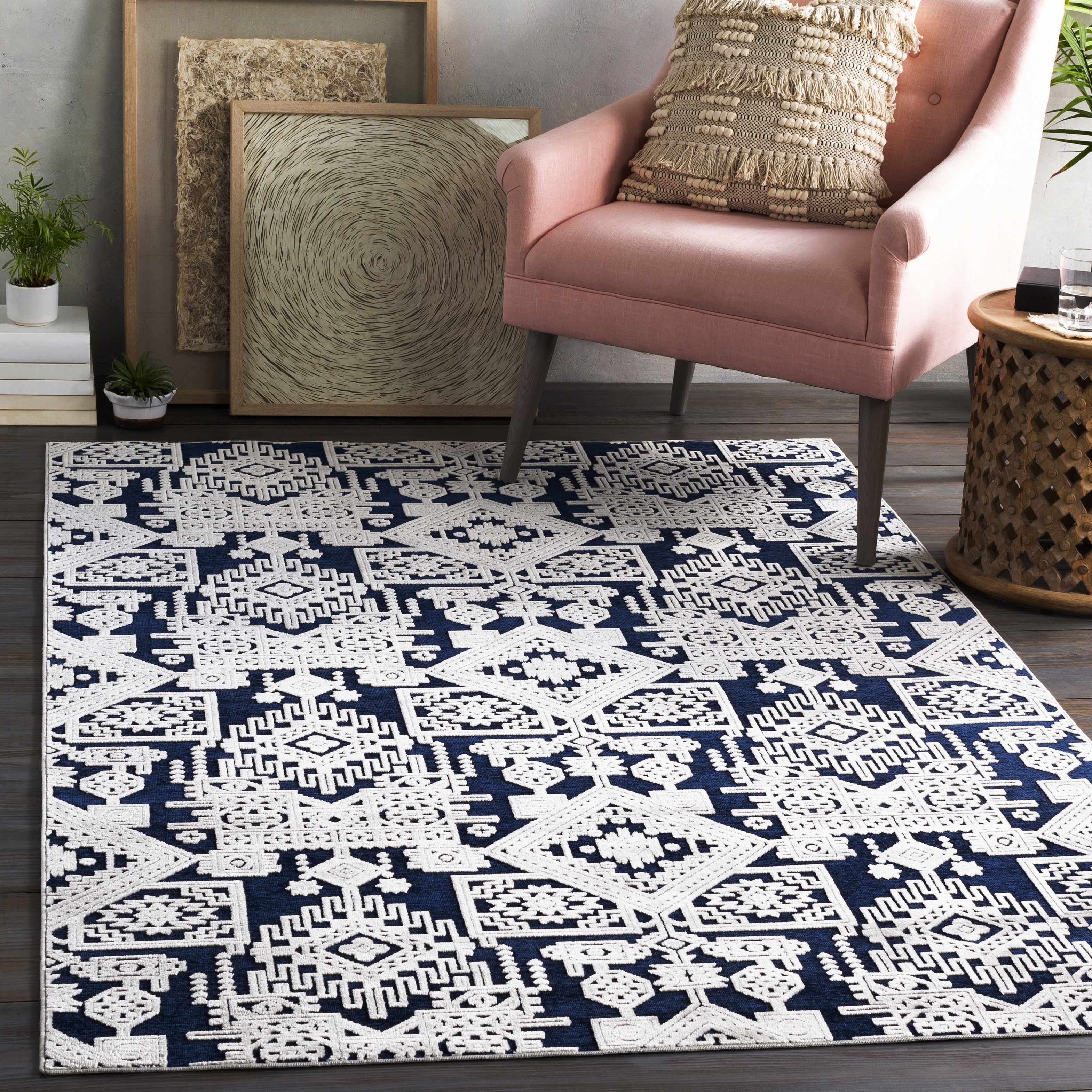 Buda 2' x 2'11in Bohemian/ Area Rug - Hauteloom