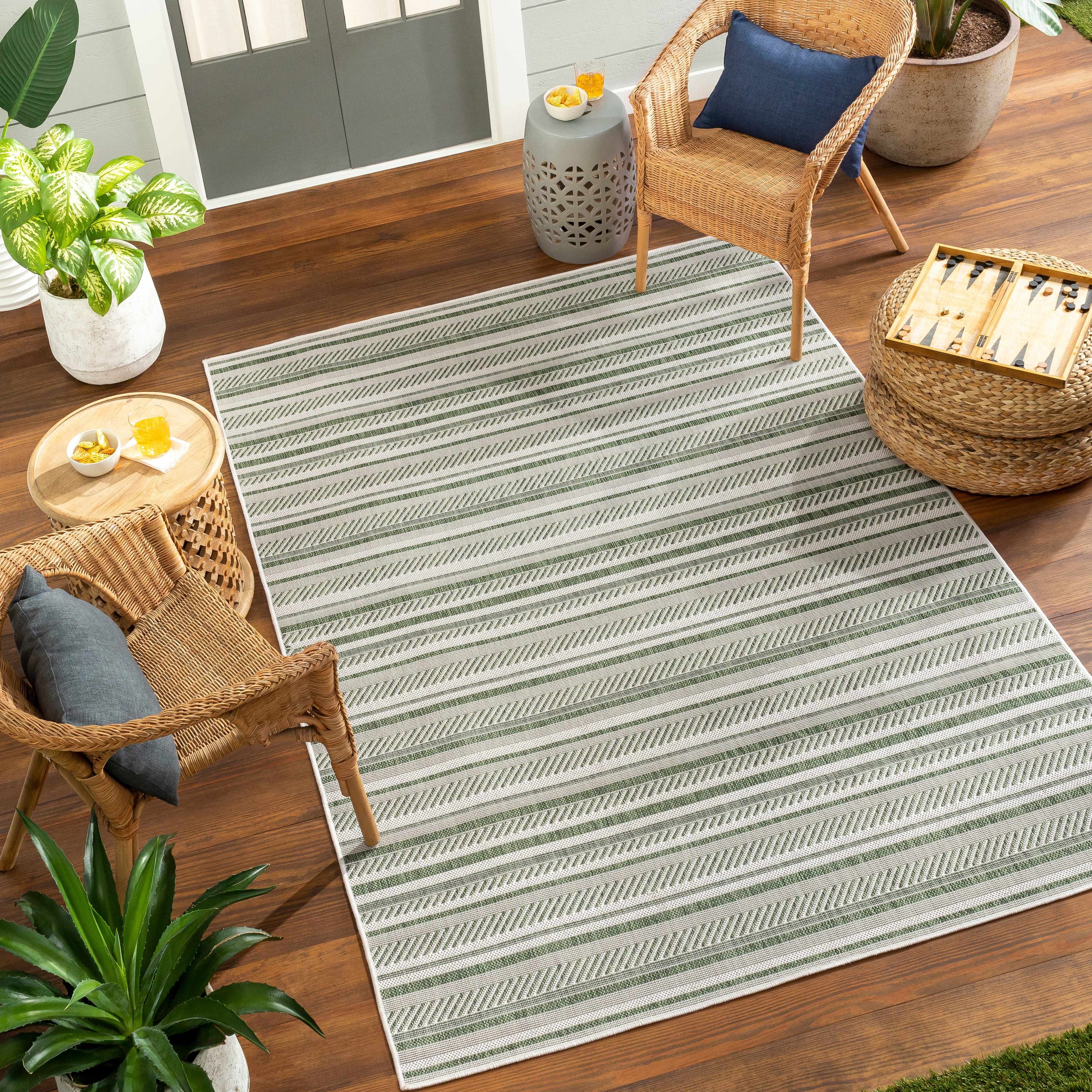 Gram 6'7in Round Outdoor Area Rug - Hauteloom