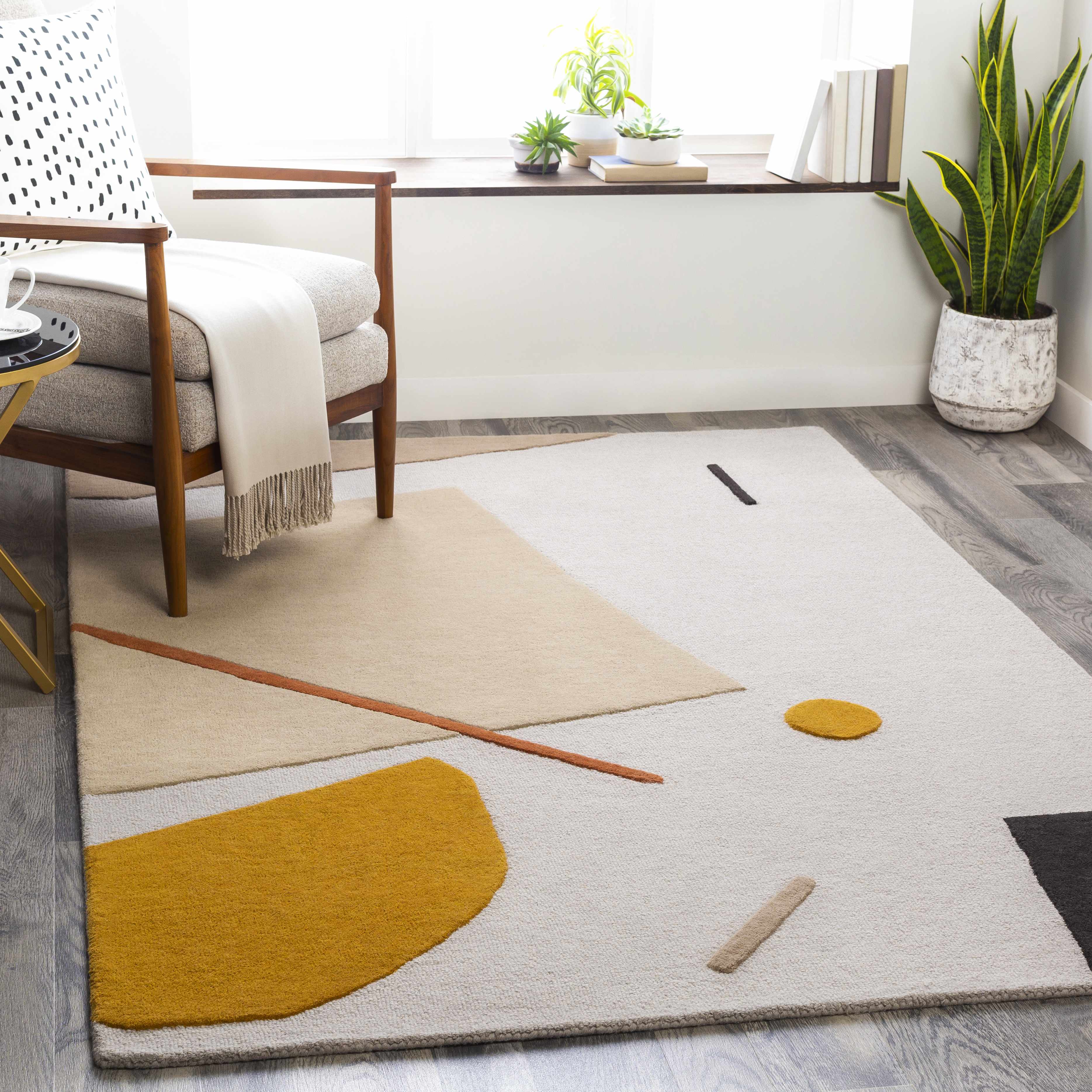 Townview 6' x 9' Modern Geometric Wool Area Rug - Hauteloom