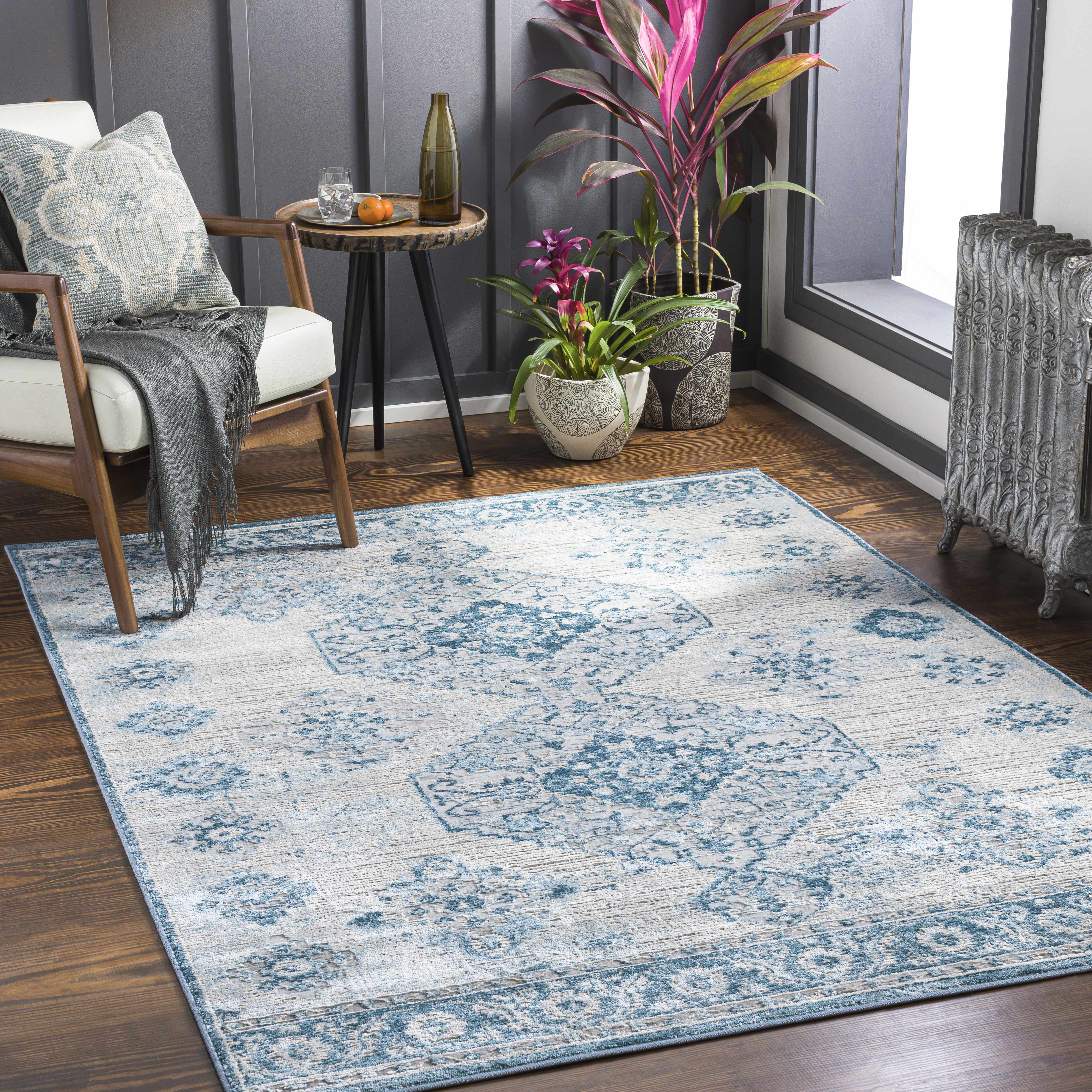Buawan 6'7in x 9' Traditional Updated Traditional Farmhouse Area Rug - Hauteloom