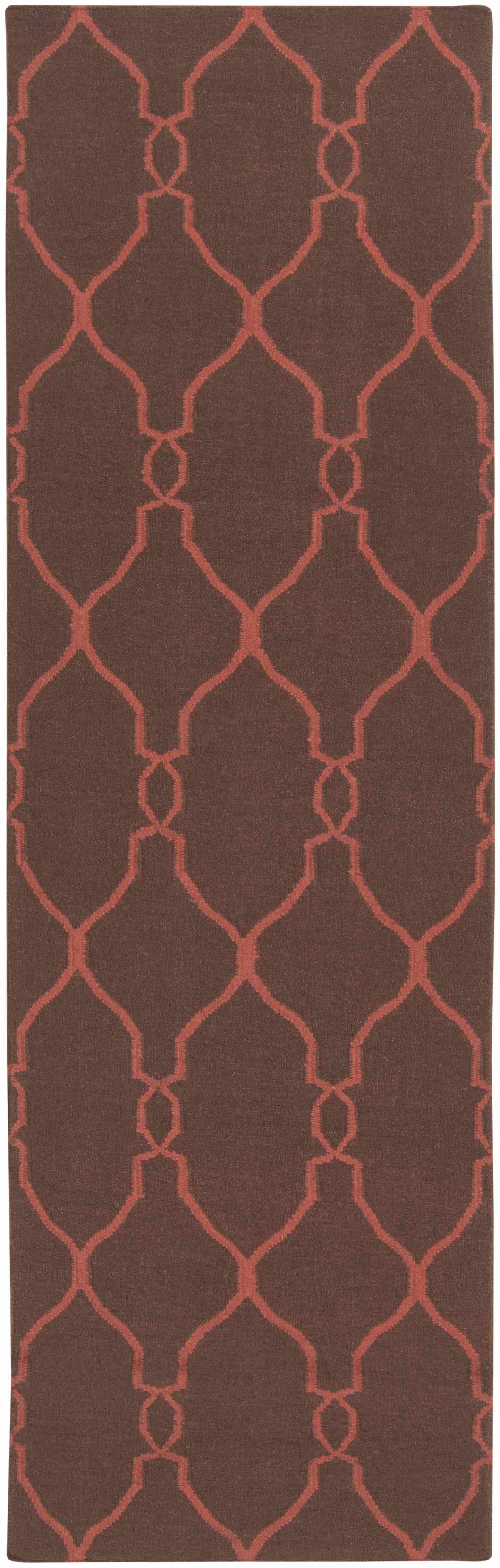 Humarock 2'6in x 8' Transitional Flatweave Moroccan Trellis Wool Runner - Hauteloom