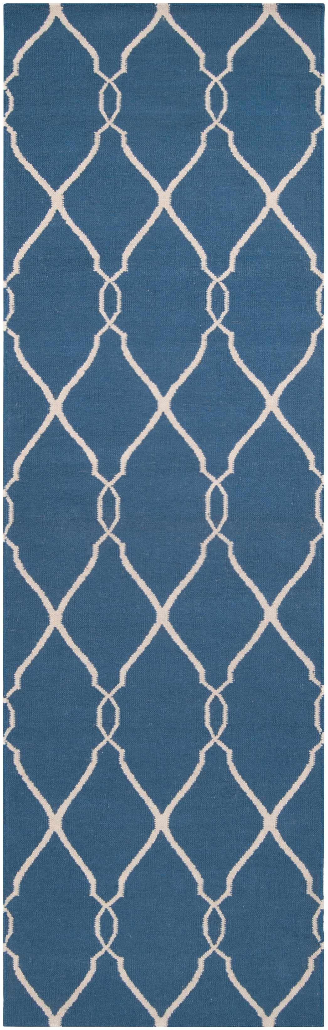 Toccopola 2'6in x 8' Transitional Flat Weave Moroccan Trellis Wool Runner - Hauteloom