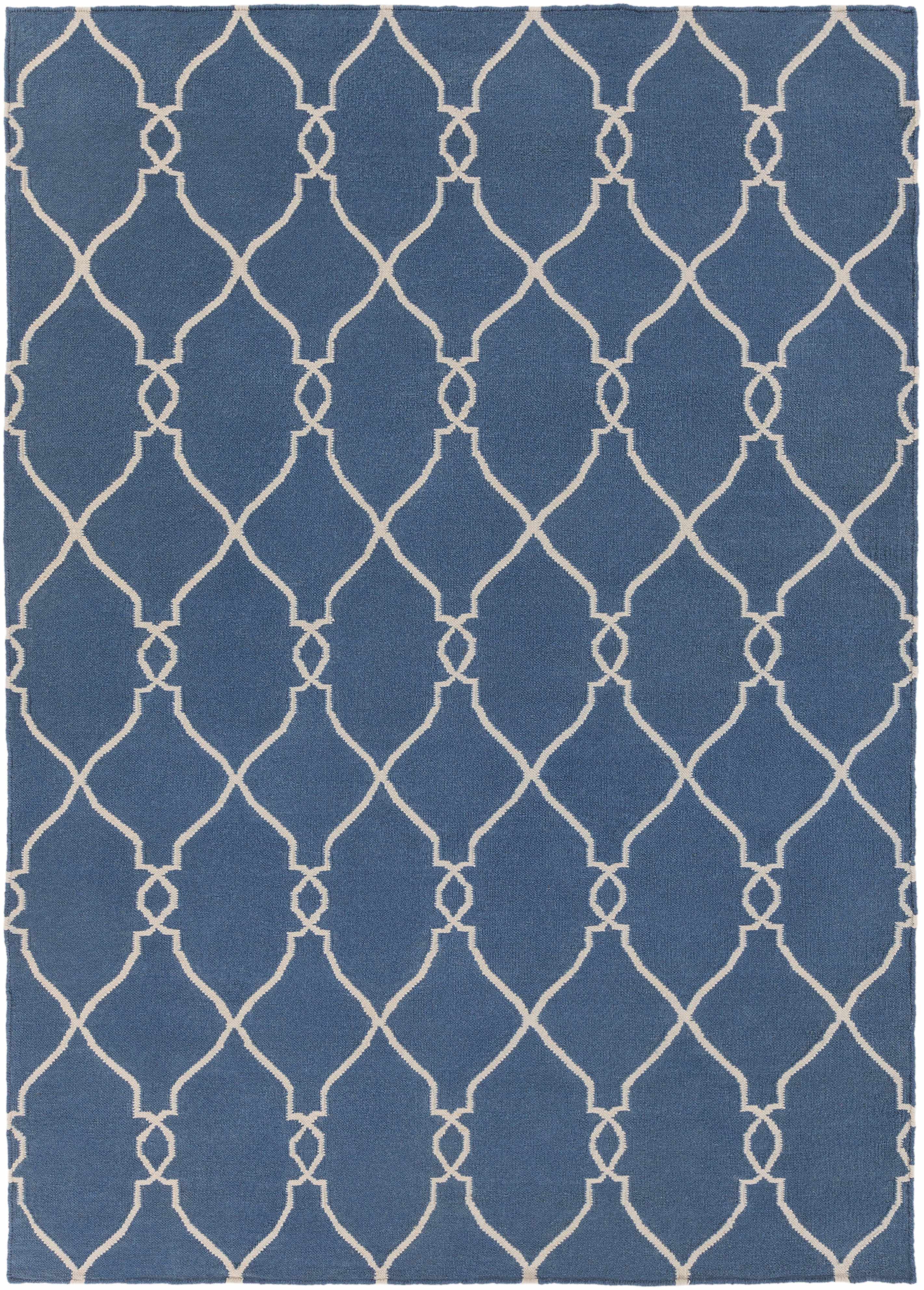 Toccopola 3'6in x 5'6in Transitional Flat Weave Moroccan Trellis Wool Area Rug - Hauteloom