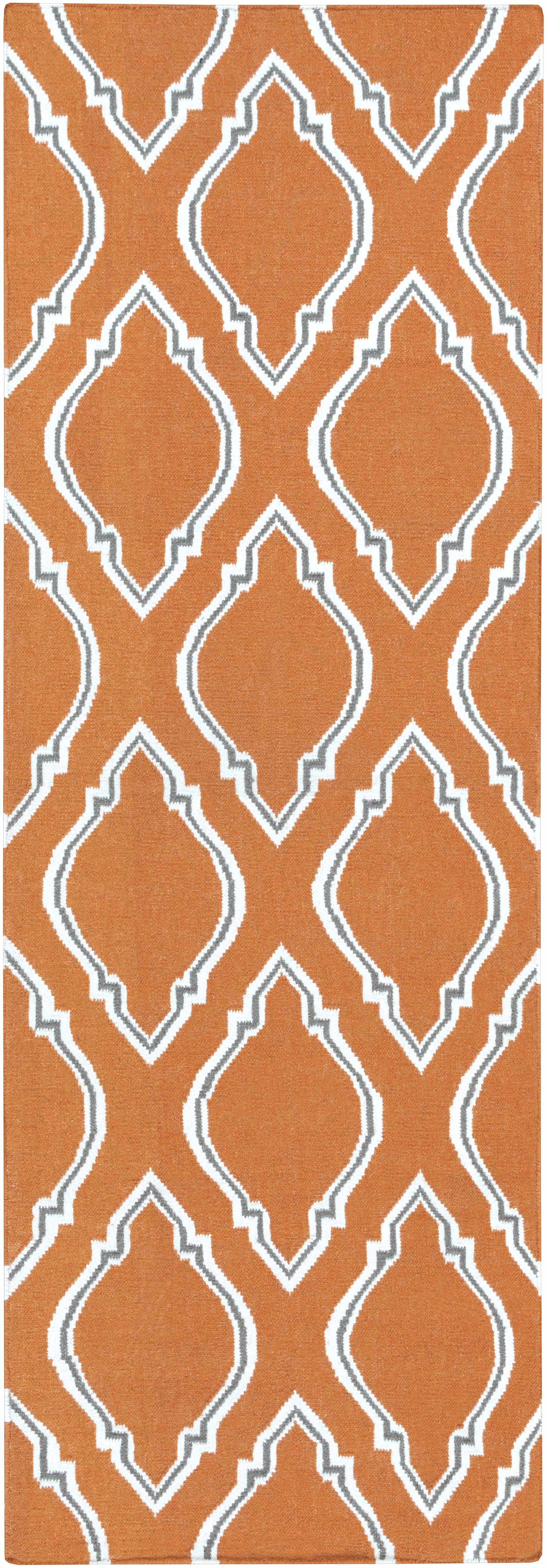 Isanti 2'6in x 8' Transitional Flat Weave Moroccan Trellis Wool Runner - Hauteloom