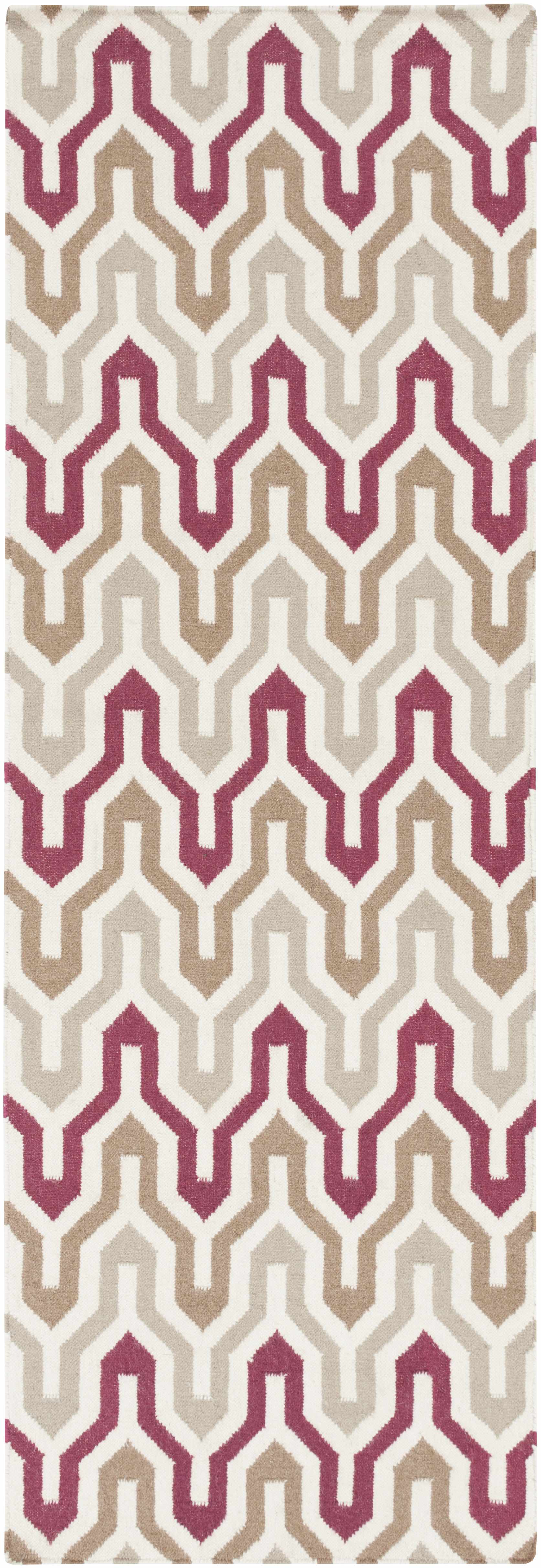 Markesan 2'6in x 8' Transitional Flatweave Moroccan Trellis Wool Runner - Hauteloom