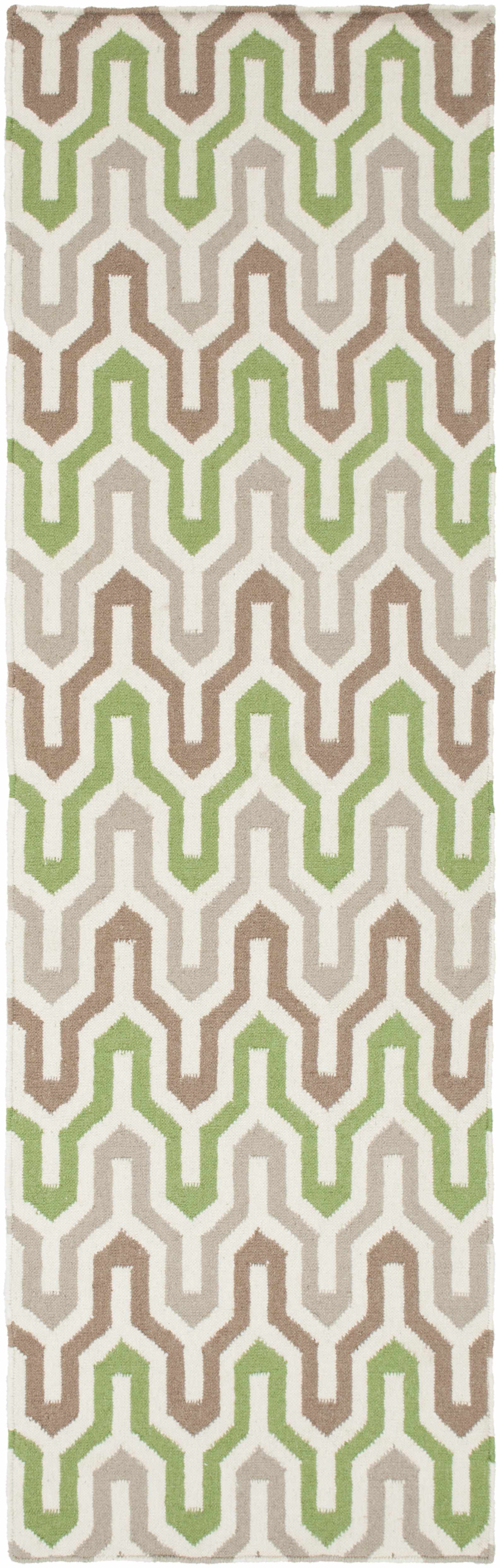 Penryn 2'6in x 8' Transitional Flatweave Moroccan Trellis Wool Runner - Hauteloom
