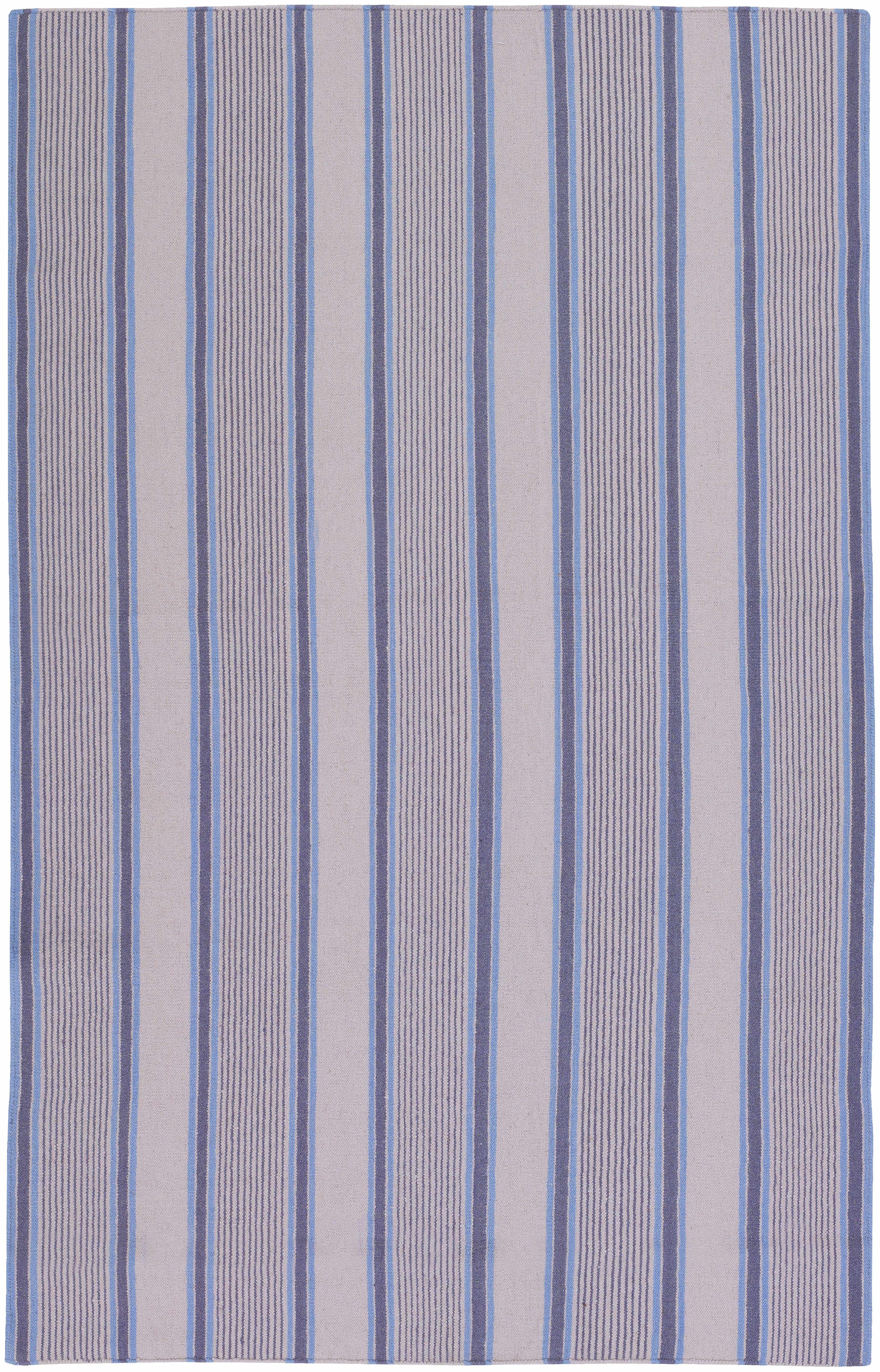 Lindon 5' x 8' Farmhouse Stripes Wool Area Rug - Hauteloom